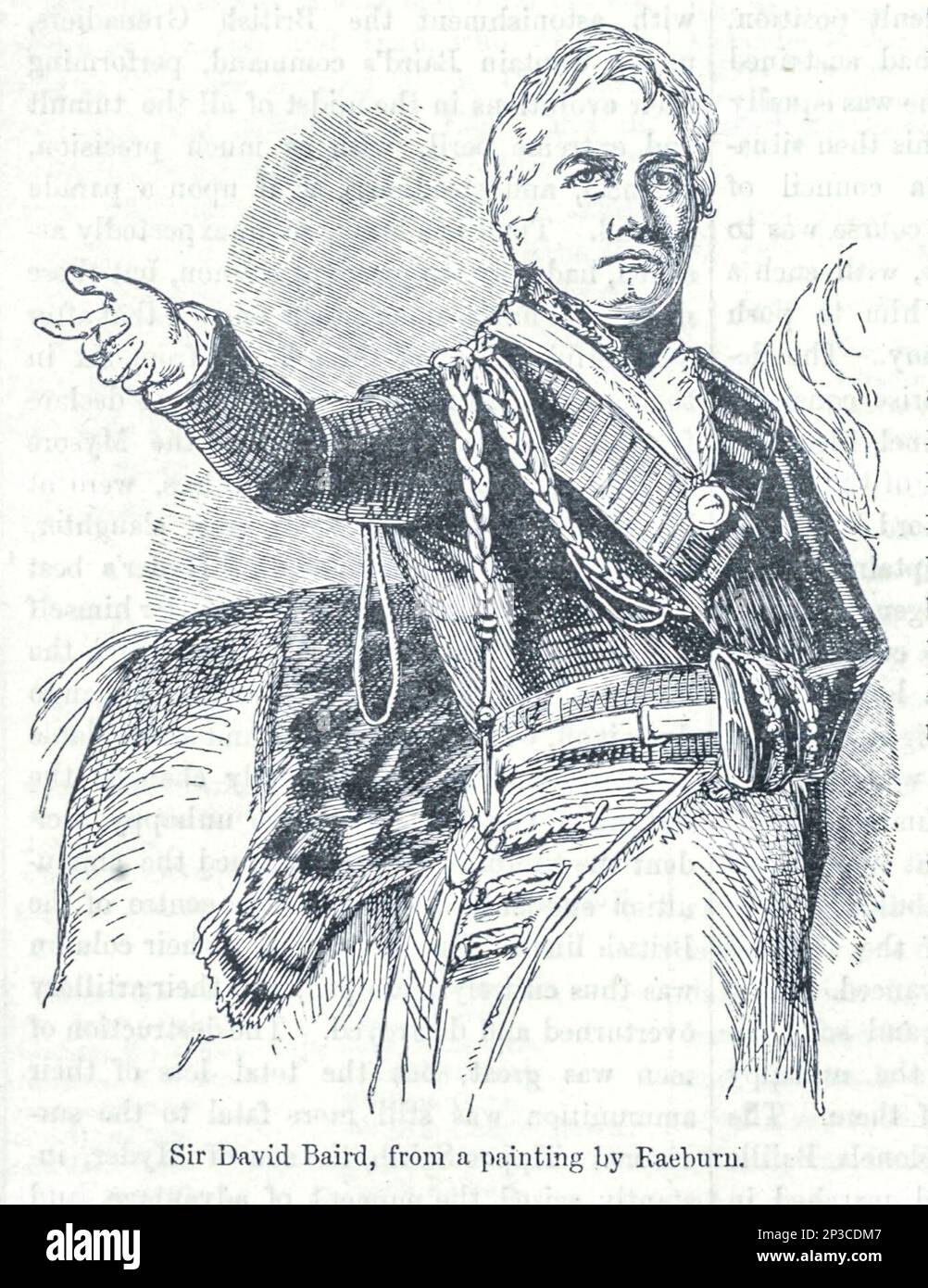 General Sir David Baird, 1. Baronet, aus Newbyth, GCB (6. Dezember 1757 – 18. August 1829) war Offizier der britischen Armee. Aus dem Buch " A history of the Scottish Highlands, Highland Clans and Highland Regiments " Band 2 von Maclauchlan, Thomas, 1816-1886; Wilson, John, 1785-1854; Keltie, John Scott, Sir, 1840-1927 Publication date 1875 Publisher Edinburgh ; London : A. Fullarton Stockfoto