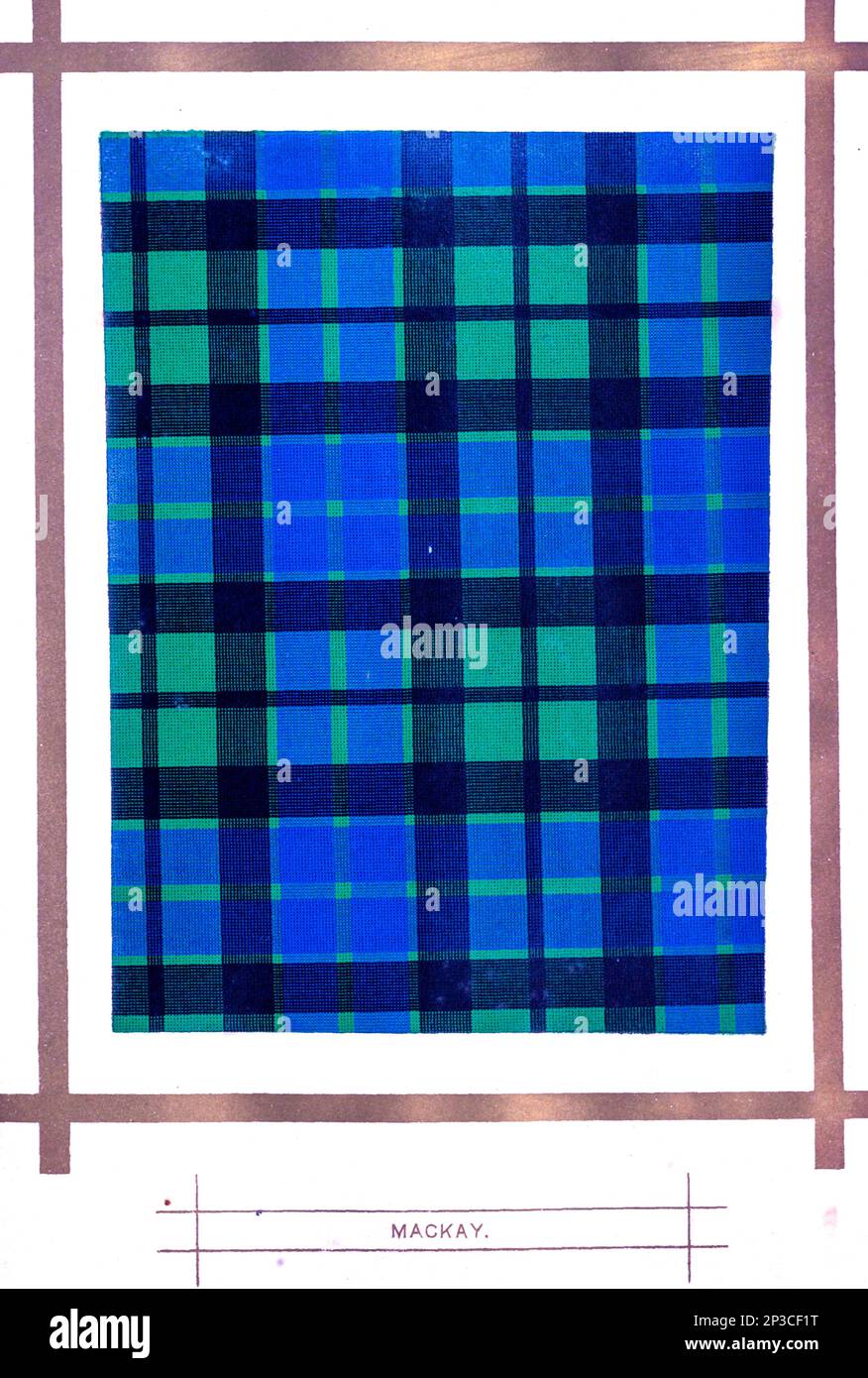 Blaugrüner und schwarzer Mackay Clan Tartan aus dem Buch " A history of the Scottish Highlands, Highland Clans and Highland Regiments " Band 2 von Maclauchlan, Thomas, 1816-1886; Wilson, John, 1785-1854; Keltie, John Scott, Sir, 1840-1927 Publication date 1875 Publisher Edinburgh ; London : A. Fullarton Stockfoto