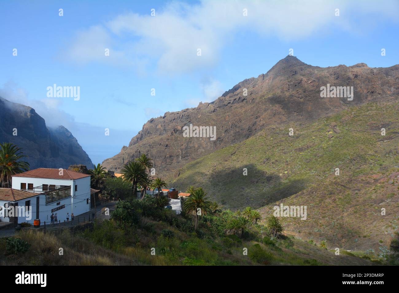 Das kleine Bergdorf Masca im Teno-Gebirge auf der Kanarischen Insel Teneriffa, Spanien, Europa Stockfoto