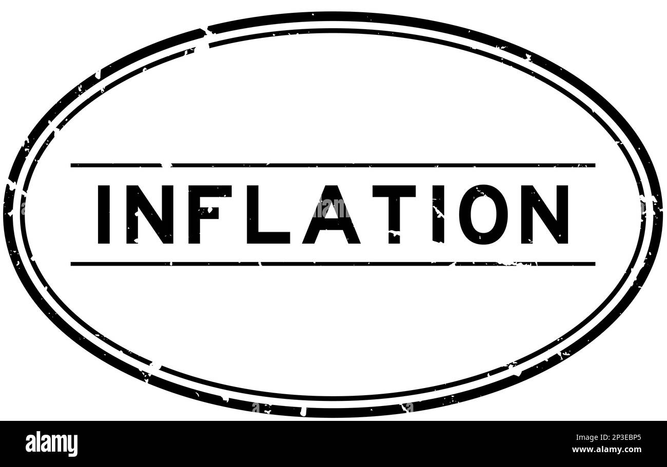 Grunge Black Inflation Word ovaler Gummidichtungsstempel auf weißem Hintergrund Stock Vektor