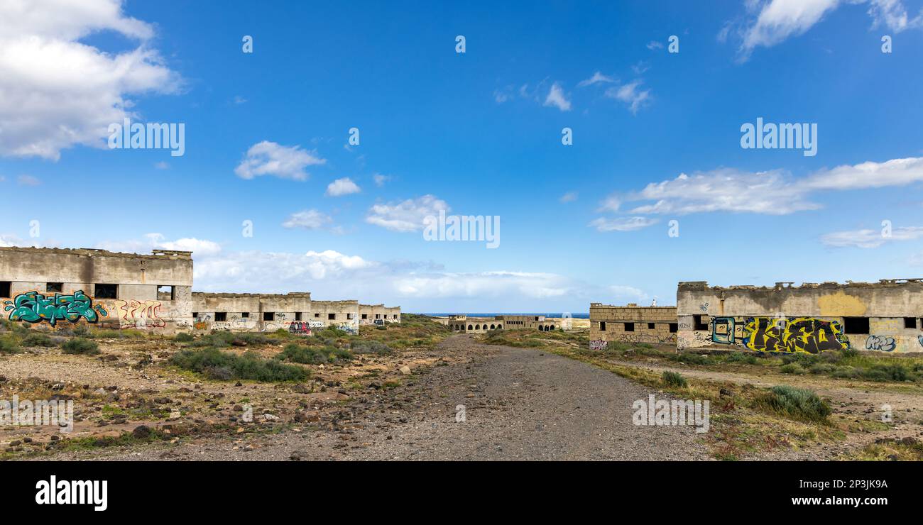 Ehemaliger „Sanatorio de Abona“, die Lepra-Station von Abades, Teneriffa, Kanarische Inseln. Stockfoto