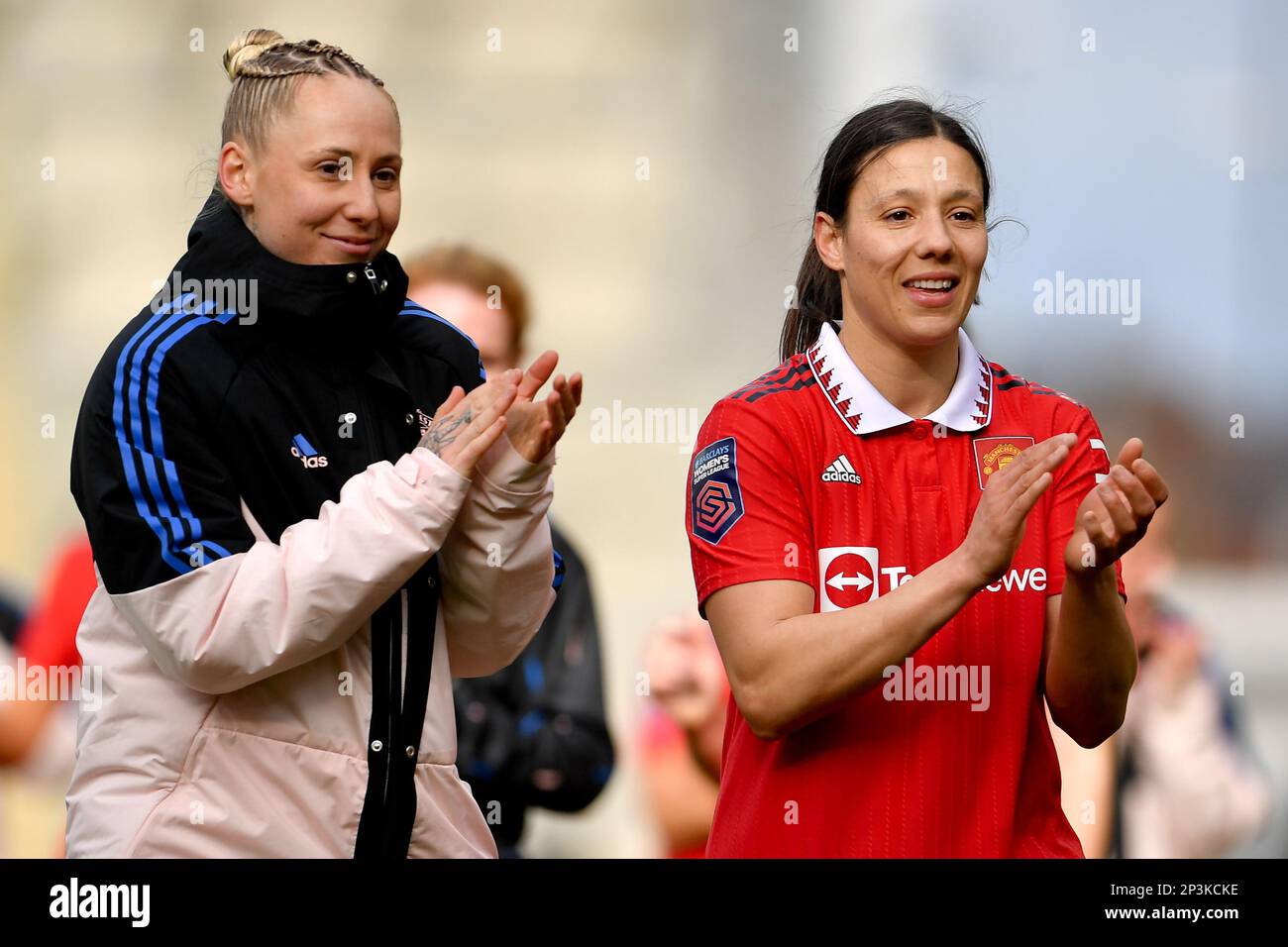 Leigh, Großbritannien. 5. März 2023. Manchester United Women besiegte Leicester City Women 5-1 während des FA Women's Super League-Spiels im Leigh Sports Village, Leigh. Der Bildausdruck sollte lauten: Gary Oakley/Sportimage Credit: Sportimage/Alamy Live News Stockfoto