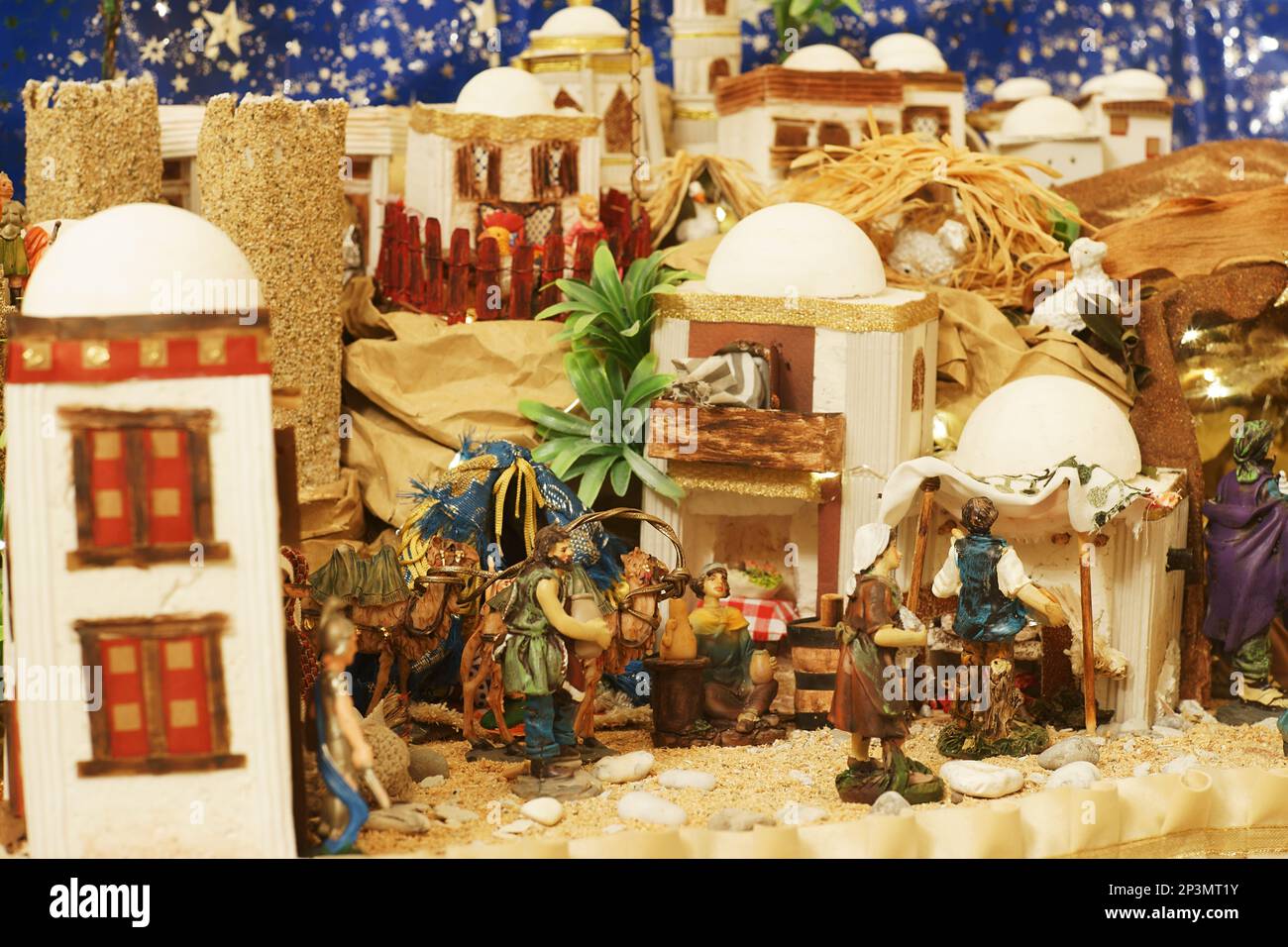 Krippenspiel im arabischen Stil - kleiner Laden Stockfoto