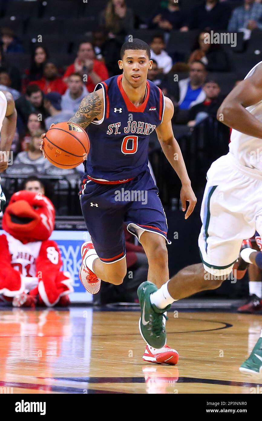28 DEC 2014: St. John's Red Storm guard Jamal Branch (0) during the first half of the game between the St. John's Red Storm and the Tulane Green Wave played at the Barclays Center in Brooklyn,NY. The St. John's Red Storm defeated the Tulane Green Wave 82-57. (Icon Sportswire via AP Images) Stockfoto