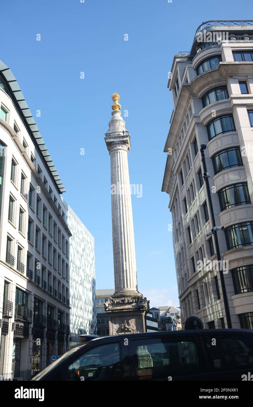 Denkmal für das große Feuer von London vom 2. September bis 6. 1666. September Stockfoto