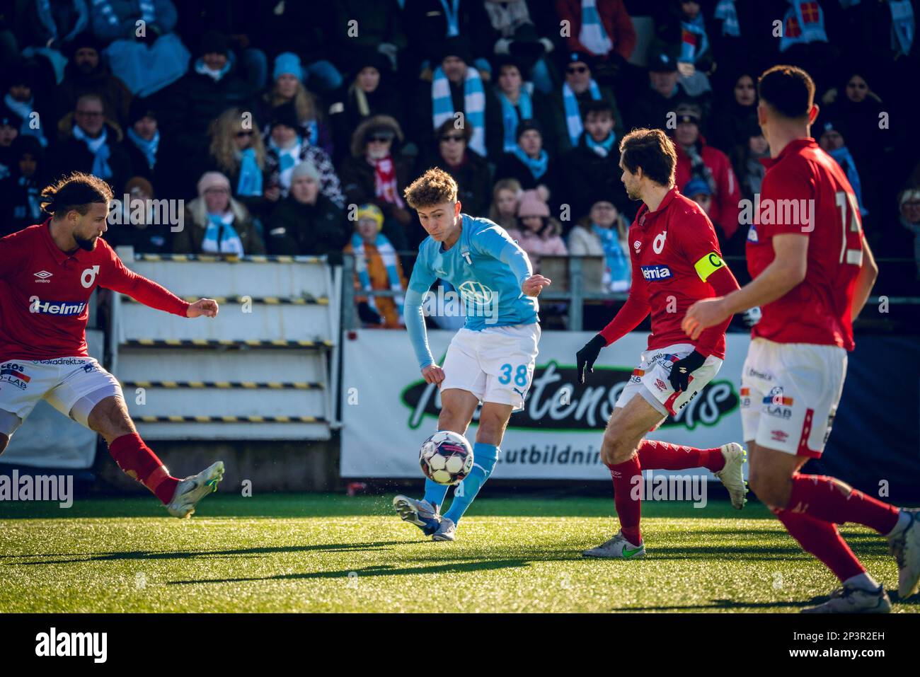 Malmoe, Schweden. 05. März 2023. Hugo Bolin (38) von Malmoe FF während des Svenska-Cup-Spiels zwischen Malmoe FF und Degerfors bei Malmoe Idrottsplats in Malmoe. (Foto: Gonzales Photo/Alamy Live News Stockfoto