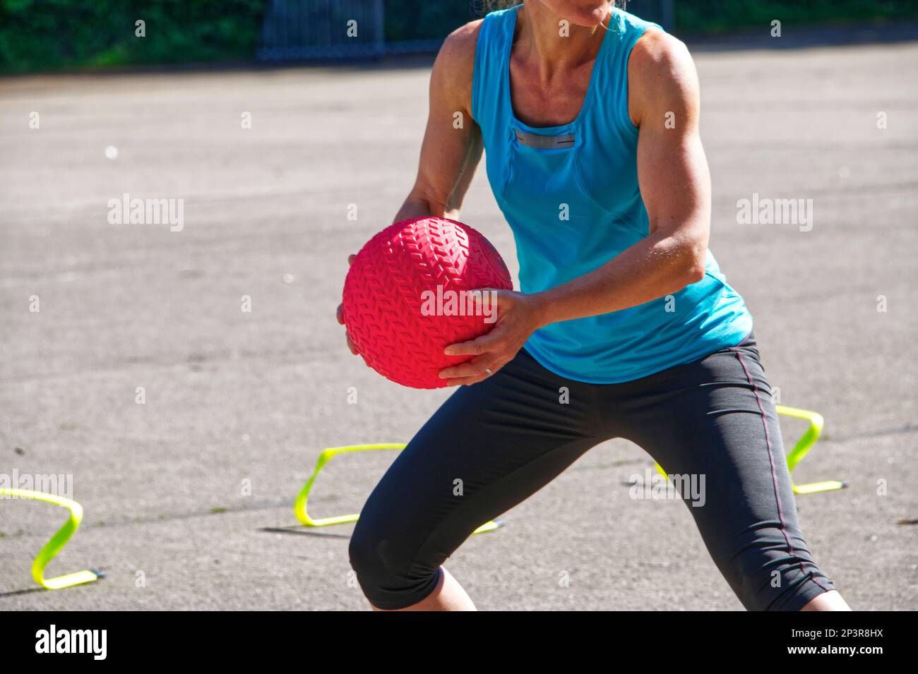 Accessoires für das Sporttraining und Gymnastik, um fit zu bleiben Stockfoto