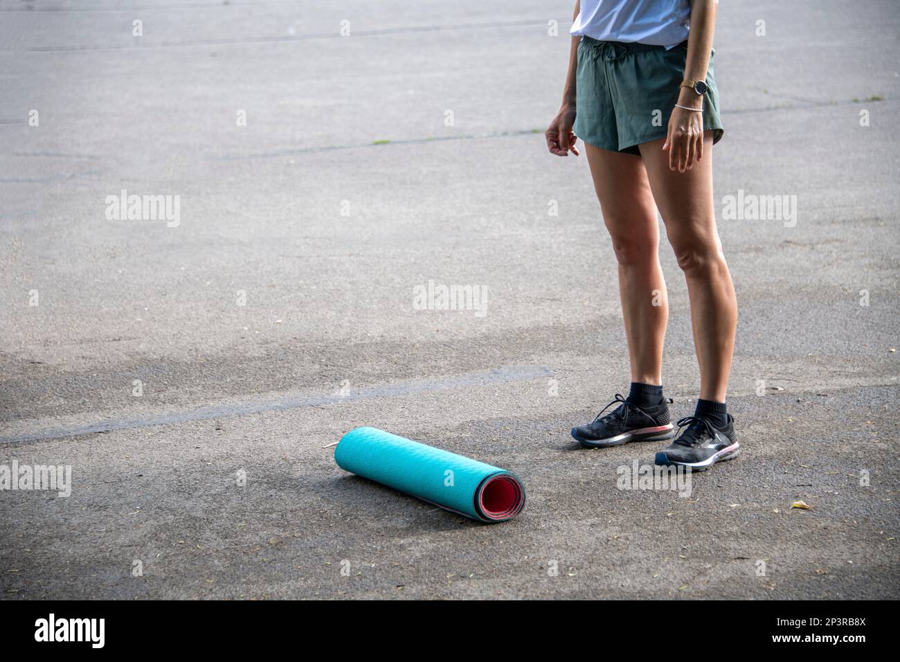 Accessoires für das Sporttraining und Gymnastik, um fit zu bleiben Stockfoto