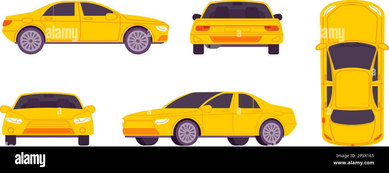 Gelbes Auto Von Hinten Seitenansicht, Auto, Gelb, Gelbes Auto PNG und  Vektor zum kostenlosen Download