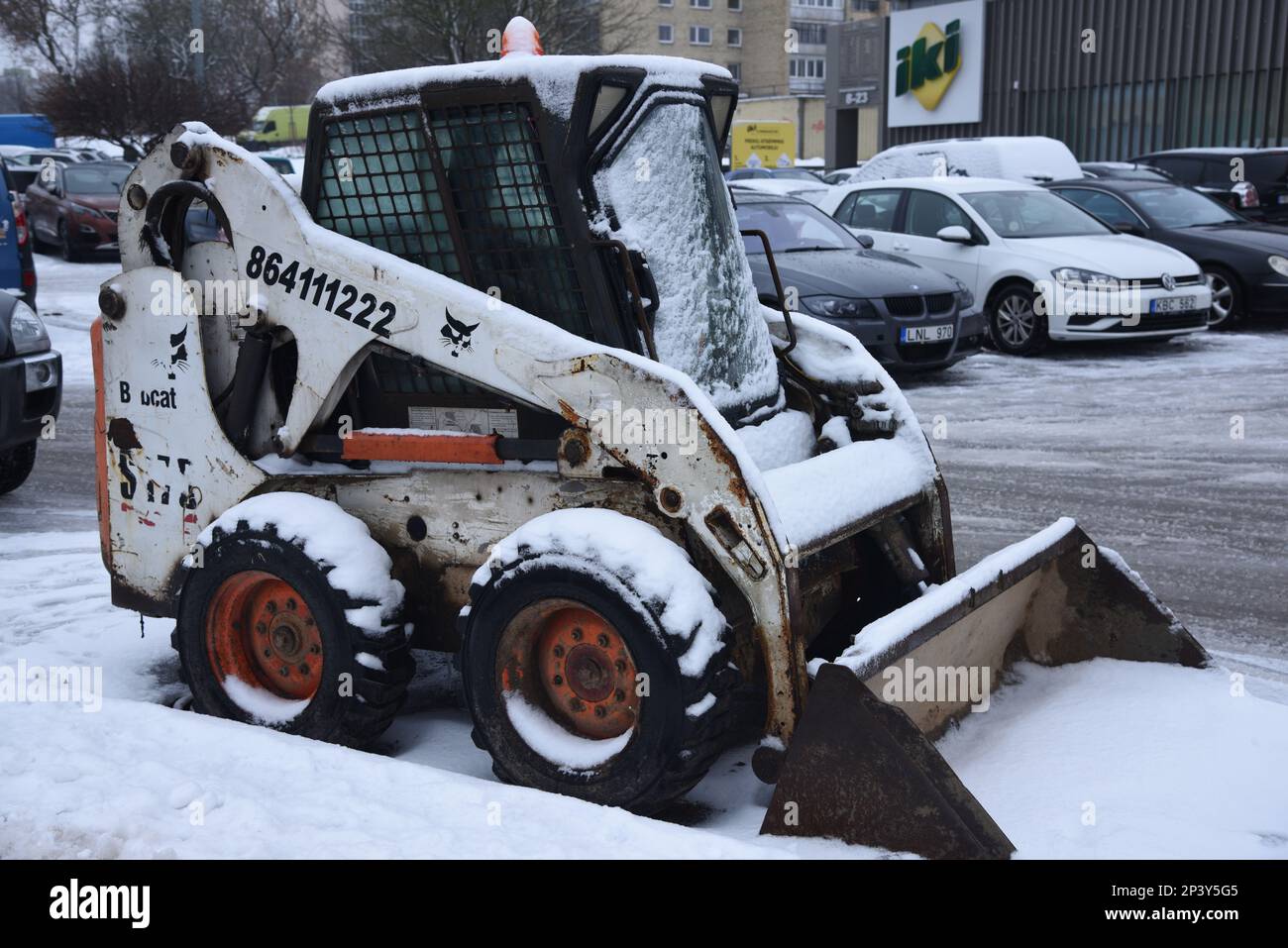 Bobcat Kompaktlader Stockfoto