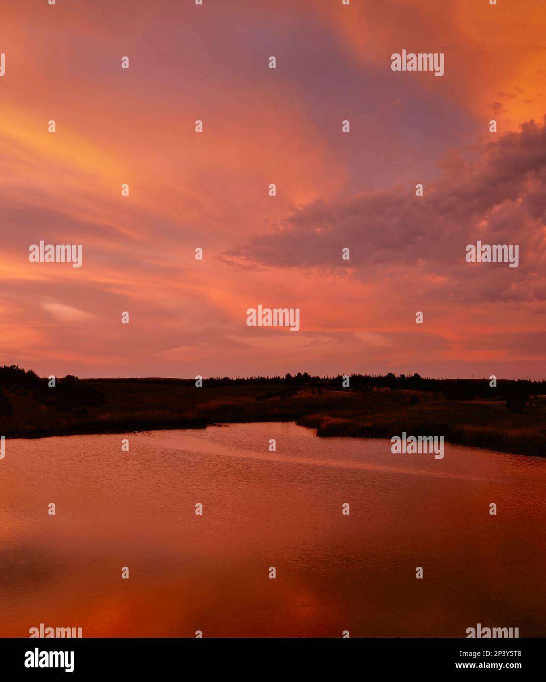 Sonnenuntergang, Niobrara River, Niobrara State Park, Knox County, Nebraska Stockfoto