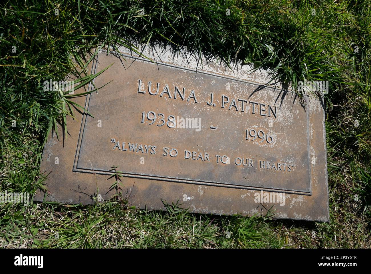 Long Beach, Kalifornien, USA 2. März 2023 das Grab der Schauspielerin Luana Patten in Hibiscus auf dem Forest Lawn Long Beach Memorial Park Cemetery am 2. März 2023 in Long Beach, Kalifornien, USA. Foto: Barry King/Alamy Stock Photo Stockfoto