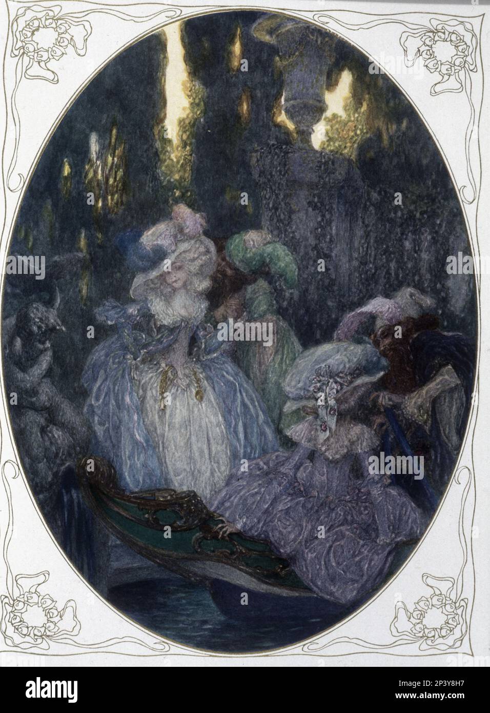 Szene aus dem Stück „Cosi Fan Tutte“ (so machen sie alle) von W. A. Mozart aus dem Jahr 1790 (1910). Stockfoto