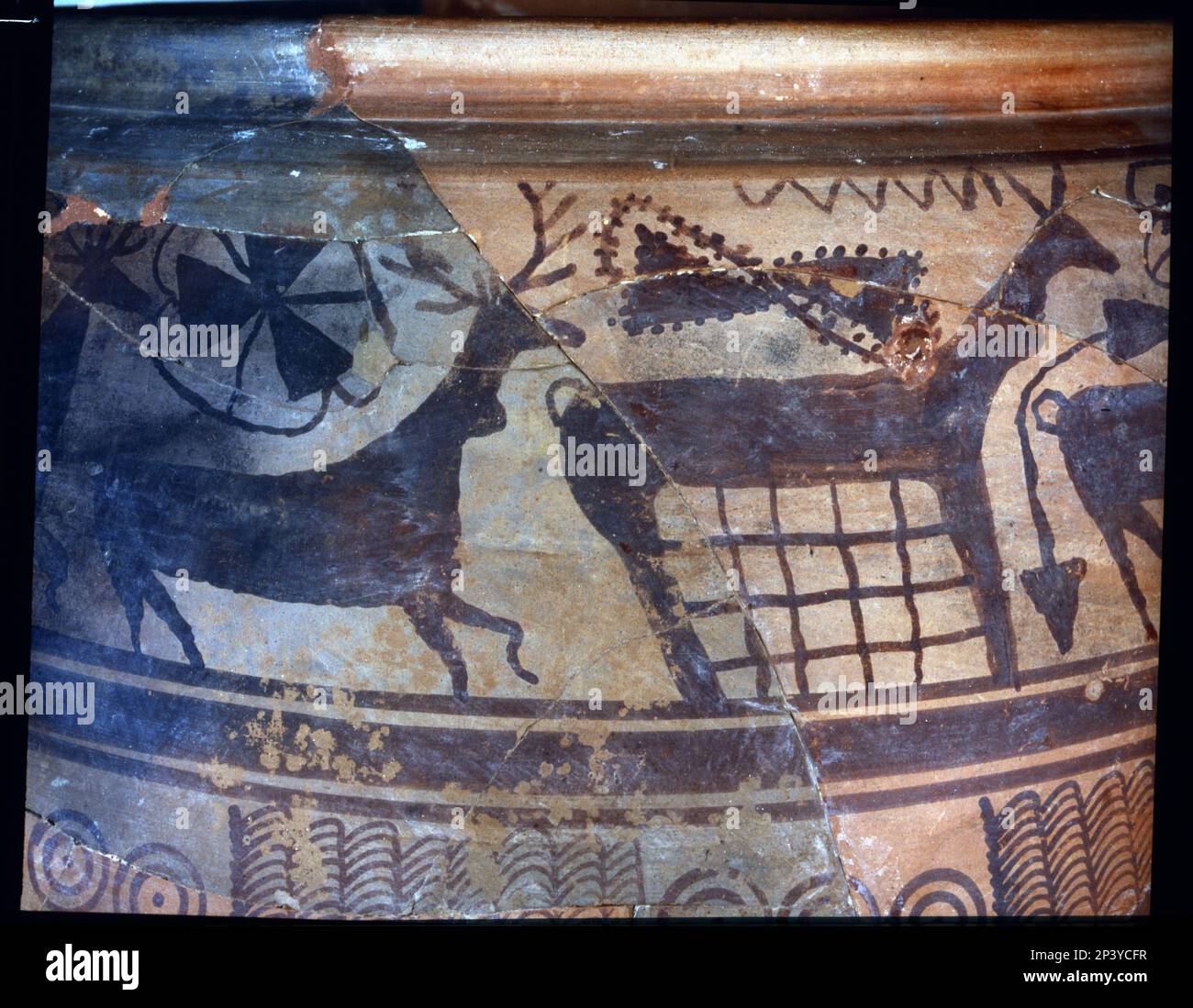 Detail einer Vase aus dem Tossal de San Miguel, Lliria (Valencia), Ende des 3. Jahrhunderts v. Chr. und Anfang des 2. Jahrhunderts v. Chr. Stockfoto