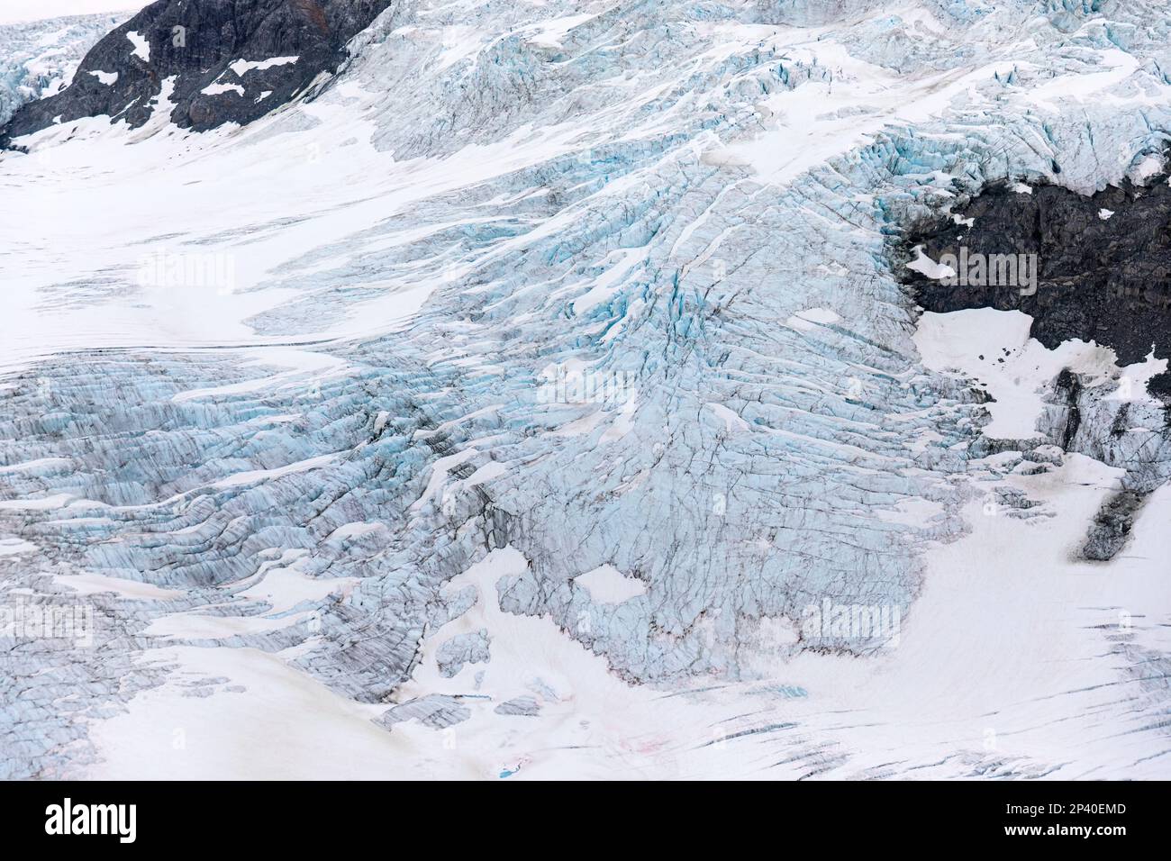 Glacier, Fair-Weather-Range im Glacier Bay-Nationalpark im Südosten Alaskas, USA. Stockfoto