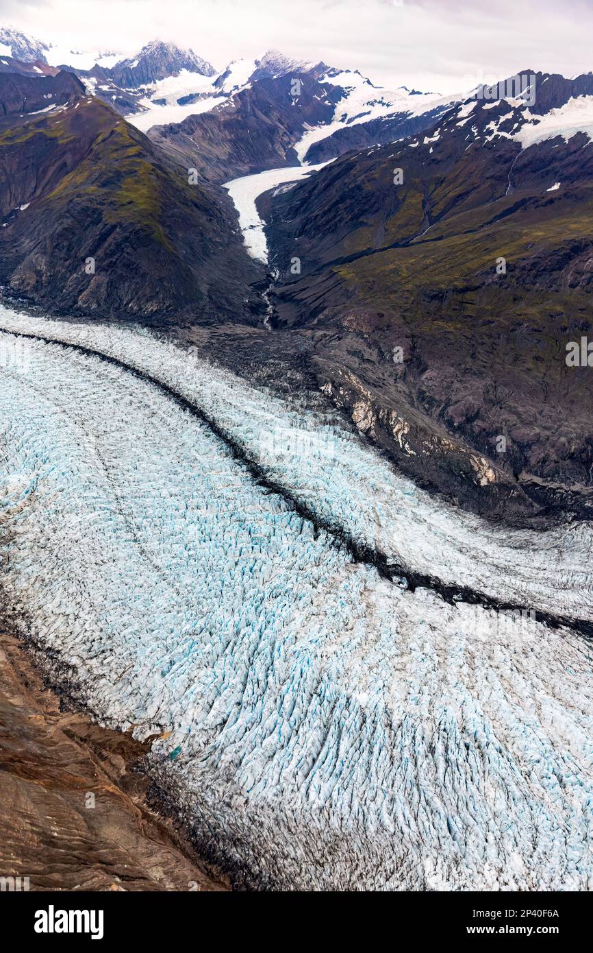 Glacier in der Fair Weather Range im Glacier Bay National Park im Südosten Alaskas, USA. Stockfoto