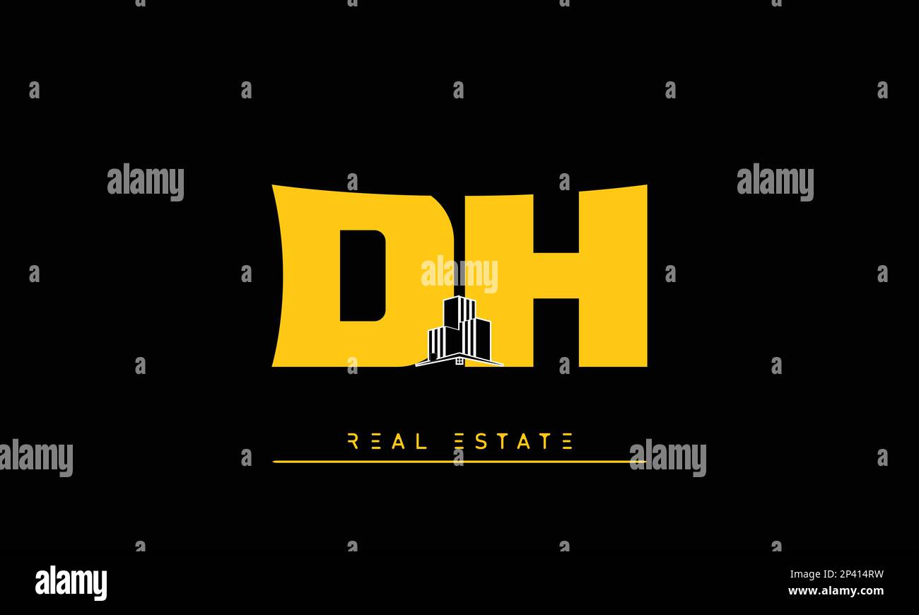 Immobilienbriefe Initialen Monogramm Logo DH , HD Stock Vektor