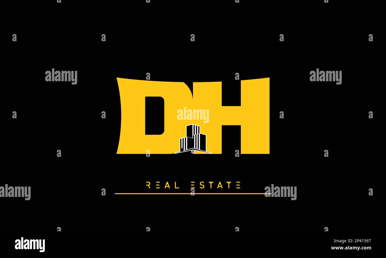 Immobilienbriefe Initialen Monogramm Logo DH , HD Stock Vektor
