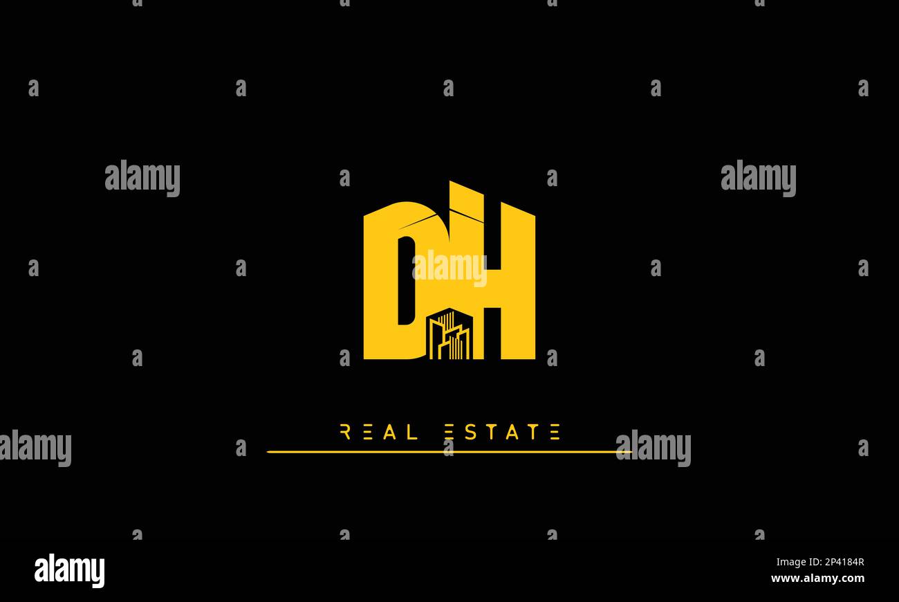 Immobilienbriefe Initialen Monogramm Logo DH , HD Stock Vektor