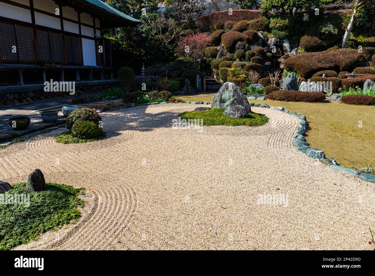Kaizoji Tempel Zen Garten Atami - Kaizoji ist ein Tempel der Myoshinji Schule der Rinzai Sekte in den Hügeln von Atami. Es ist der Familientempel Stockfoto