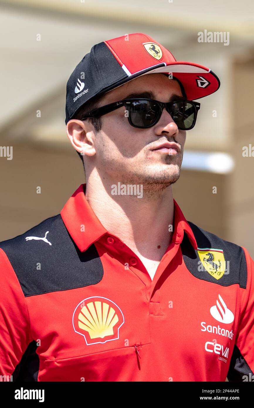 Sakhir, Bahrain. , . Weltmeisterschaft F1 2023. Bahrain GP. Nr. 16, Charles LECLERC, MCO, Team Scuderia Ferrari, SF23, MANAMA, BAHRAIN, Sakhir Circuit, 5. März 2023: Nr. 16, Charles LECLERC, MCO, Team Scuderia Ferrari, SF23, Am 05. März während des Formel 1 Grand Prix in Bahrain auf der Bahrain International Circuit in der Nähe von Manama City in der Stadt Sakhir. 2023. Formel 1 - F1 Motorsport, gebührenpflichtiges Bild, Foto und Copyright © Cristiano BARNI/ ATP images (BARNI Cristiano /ATP/SPP) Kredit: SPP Sport Press Photo. Alamy Live News Stockfoto
