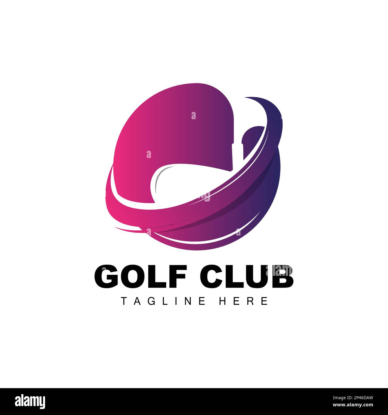 vector Icon Logo Golfball, Stick und Golf. Outdoor-Spiele, Retro-Konzept Illustration Stock Vektor