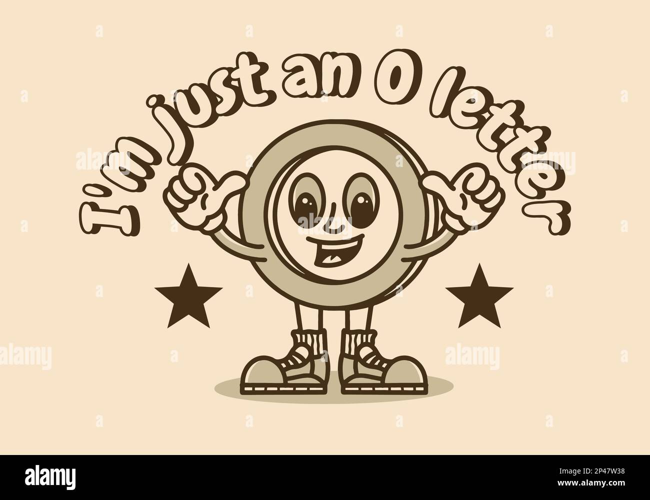 Komisches Maskottchen-Design eines O-Buchstabens Stock Vektor