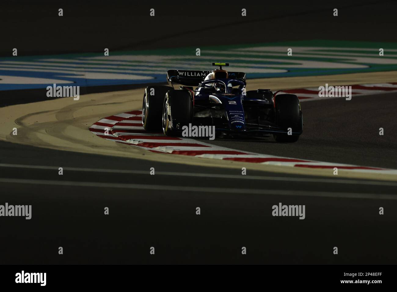 Manama, Bahrain. 04. März 2023. MANAMA, BAHRAIN, Sakhir Circuit, 04. März 2023: #2, Logan SarSergeant, USA, Team Williams F1 FW45, Mercedes-Lok während des Formel-1-Grand Prix von Bahrain auf der internationalen Rennstrecke in der Nähe von Manama in der Stadt Sakhir am 4. März. 2023. Formel 1 - F1 Motorsport, gebührenpflichtiges Bild, Foto und Copyright © Jun QIAN/ ATP images (QIAN Jun/ATP/SPP) Guthaben: SPP Sport Press Photo. Alamy Live News Stockfoto