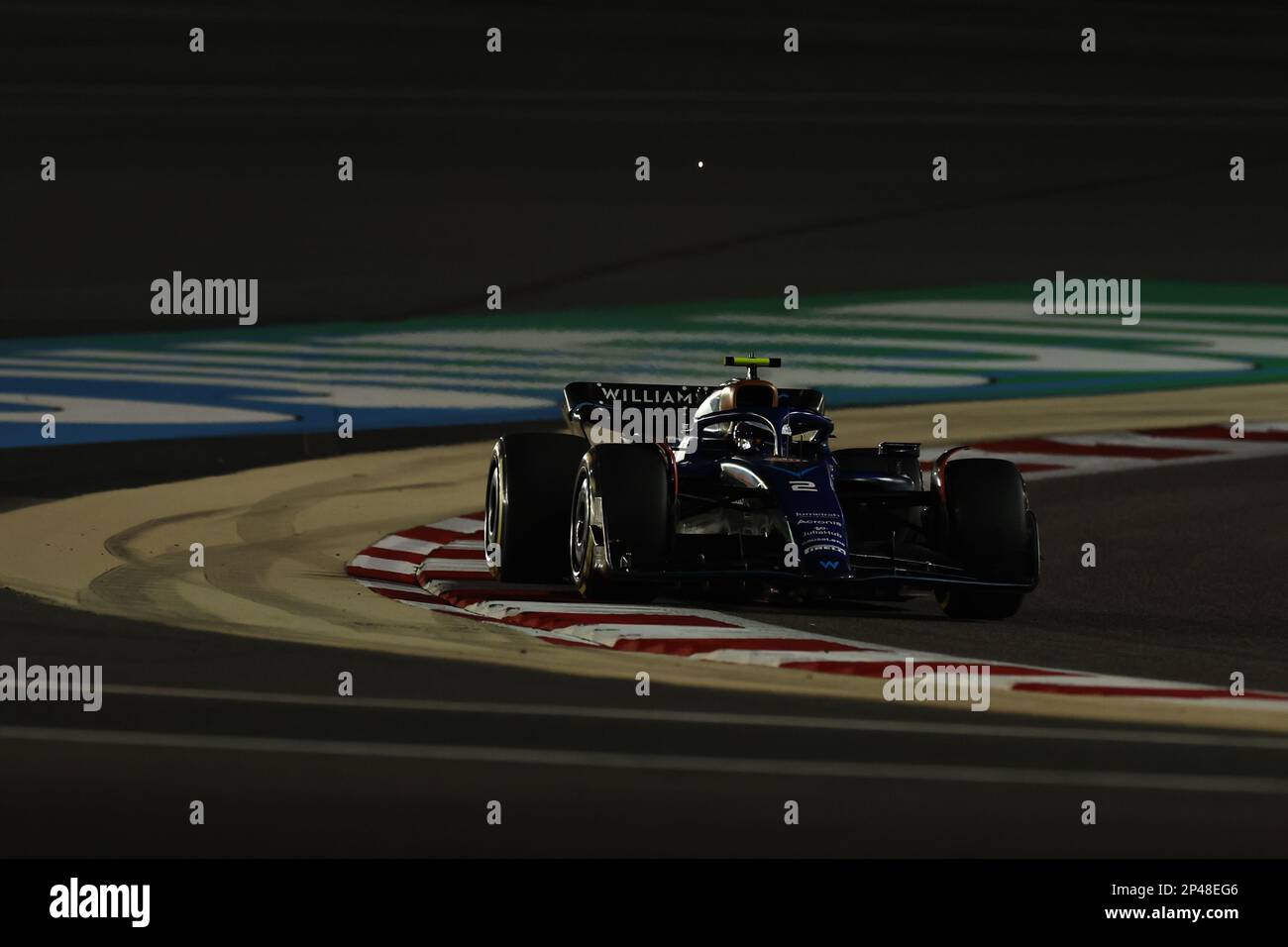 Manama, Bahrain. 04. März 2023. MANAMA, BAHRAIN, Sakhir Circuit, 04. März 2023: #2, Logan SarSergeant, USA, Team Williams F1 FW45, Mercedes-Lok während des Formel-1-Grand Prix von Bahrain auf der internationalen Rennstrecke in der Nähe von Manama in der Stadt Sakhir am 4. März. 2023. Formel 1 - F1 Motorsport, gebührenpflichtiges Bild, Foto und Copyright © Jun QIAN/ ATP images (QIAN Jun/ATP/SPP) Guthaben: SPP Sport Press Photo. Alamy Live News Stockfoto