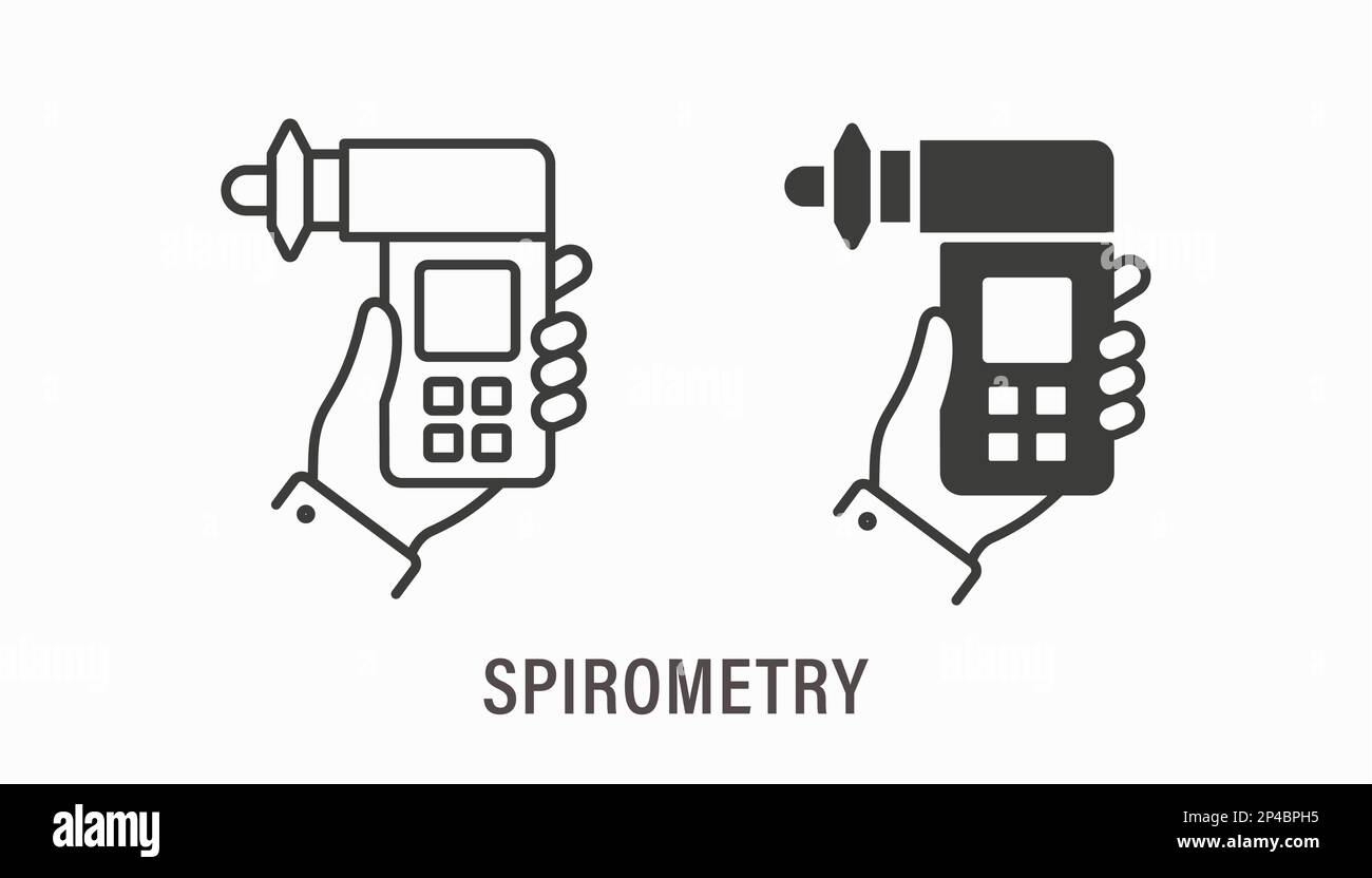 Spirometer-Symbole. Vektordarstellung isoliert auf weißem Hintergrund. Stock Vektor