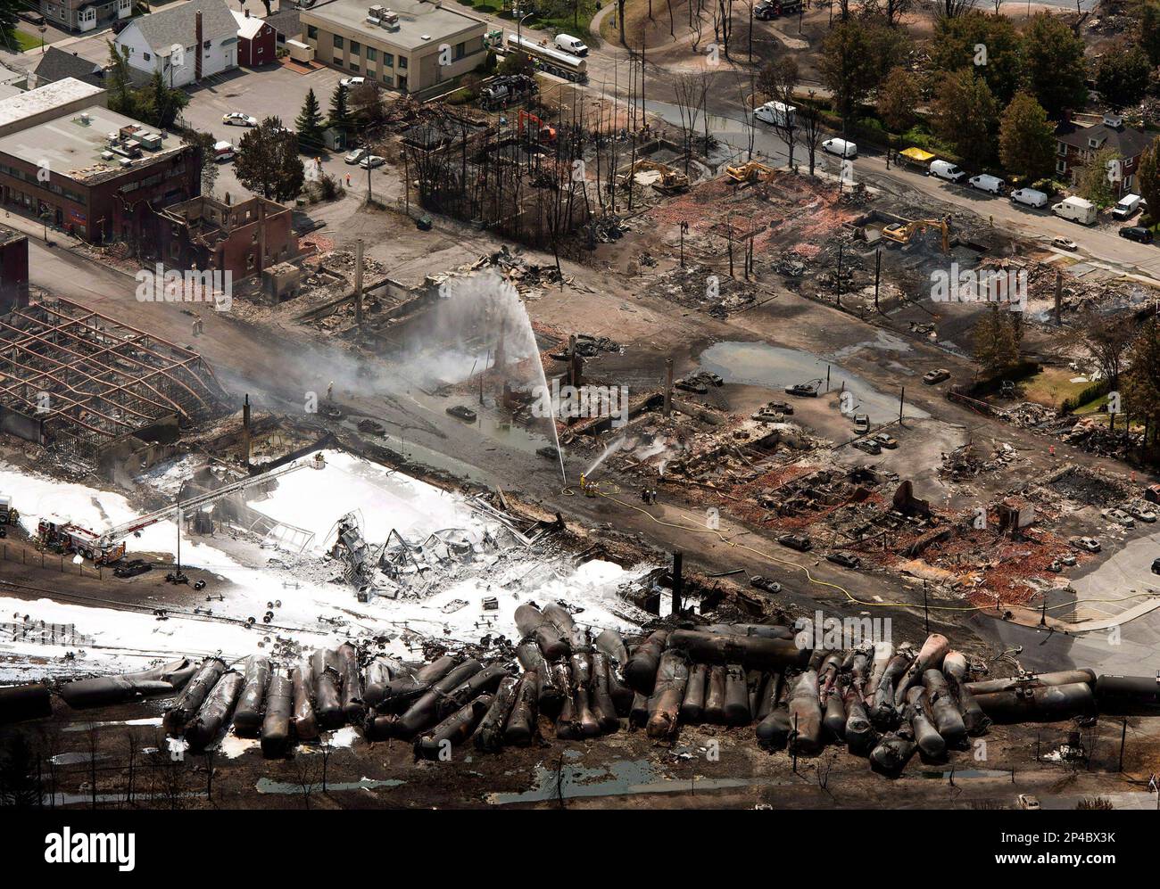 In this Sunday, July 7, 2013 photo, the downtown core is in ruins as