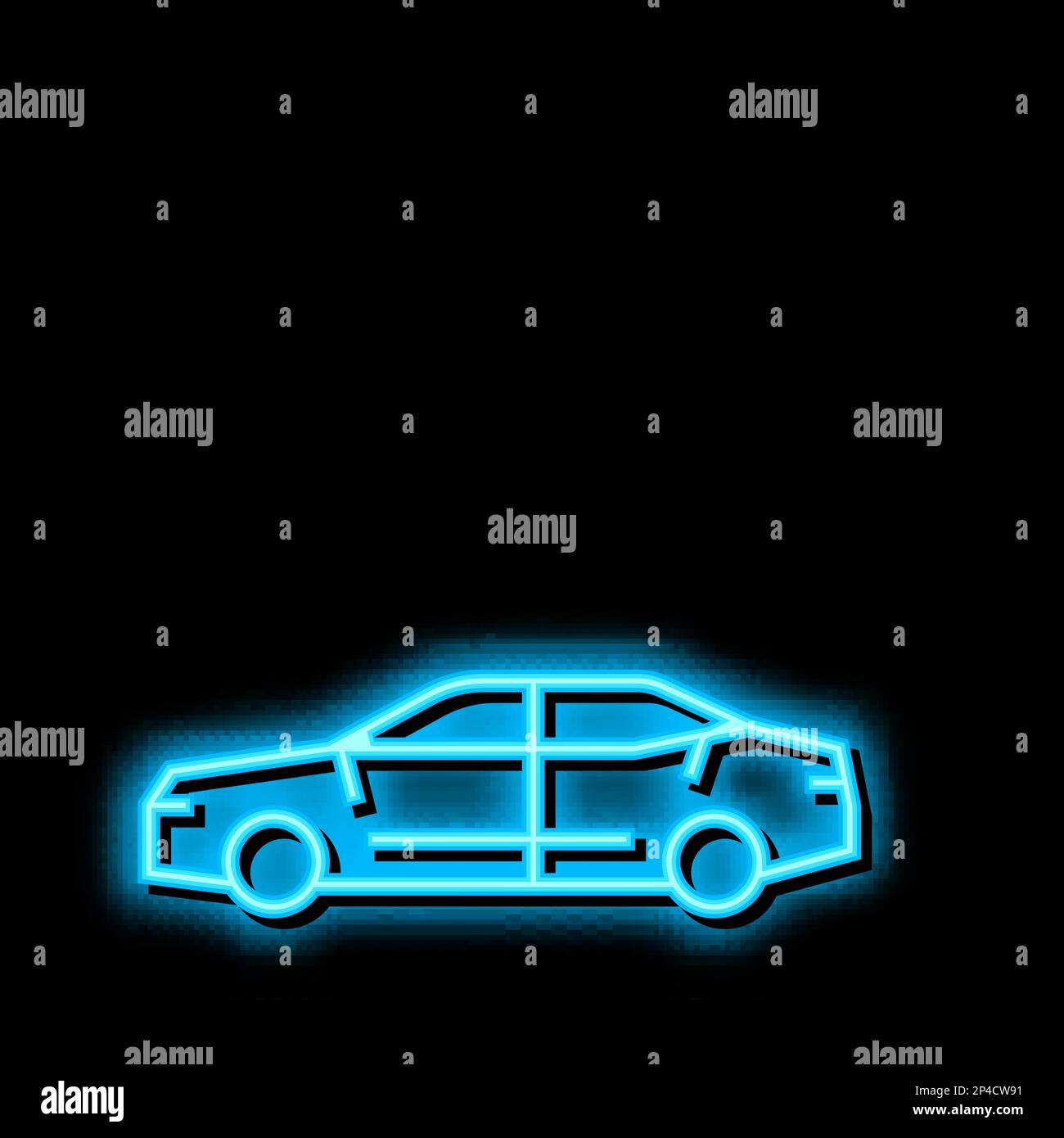 Abbildung des Neonlichtsymbols in der Limousine Stock Vektor