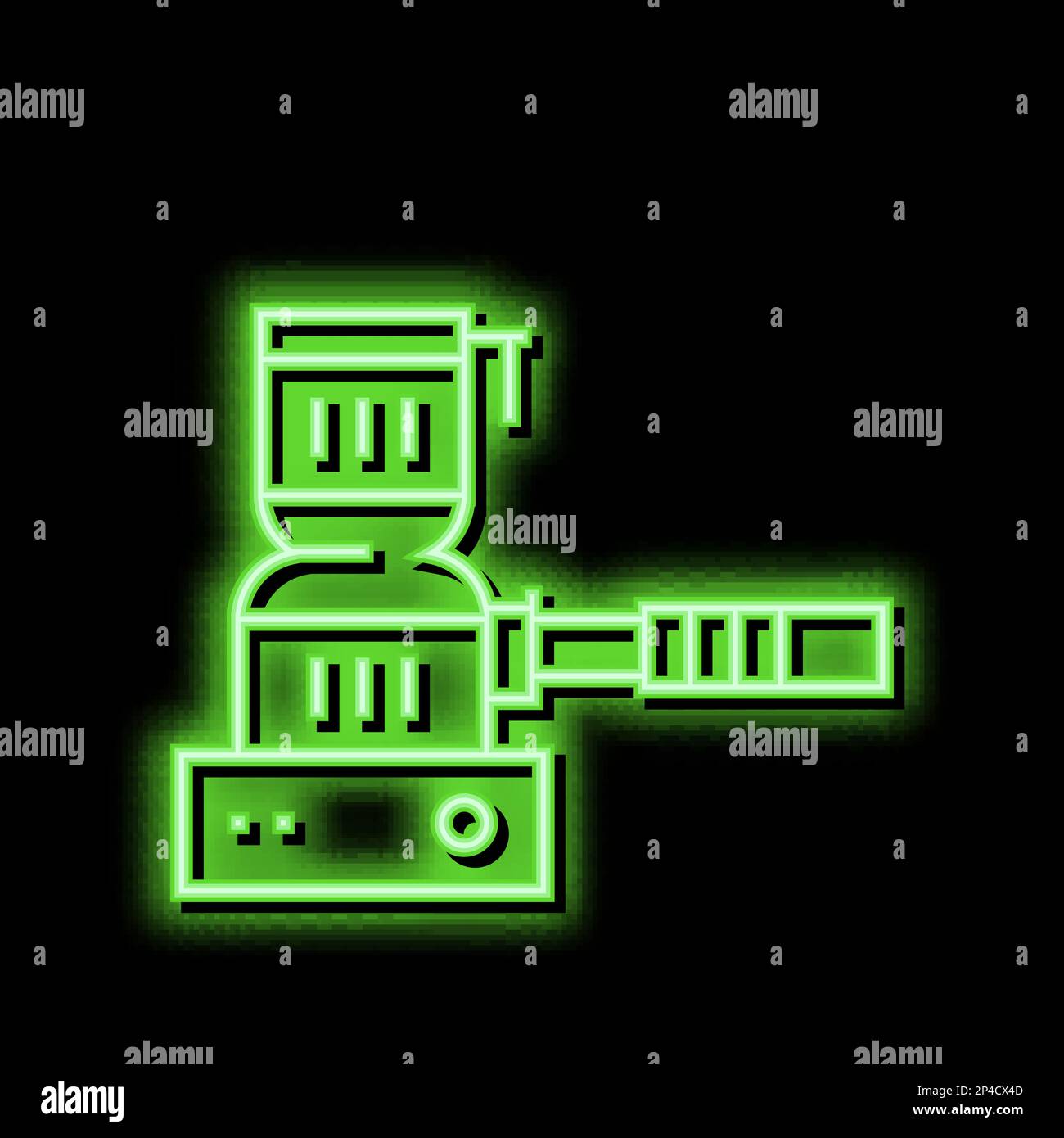 Abbildung des Neonleuchtsymbols für Hookah-Kohlebrenner Stock Vektor