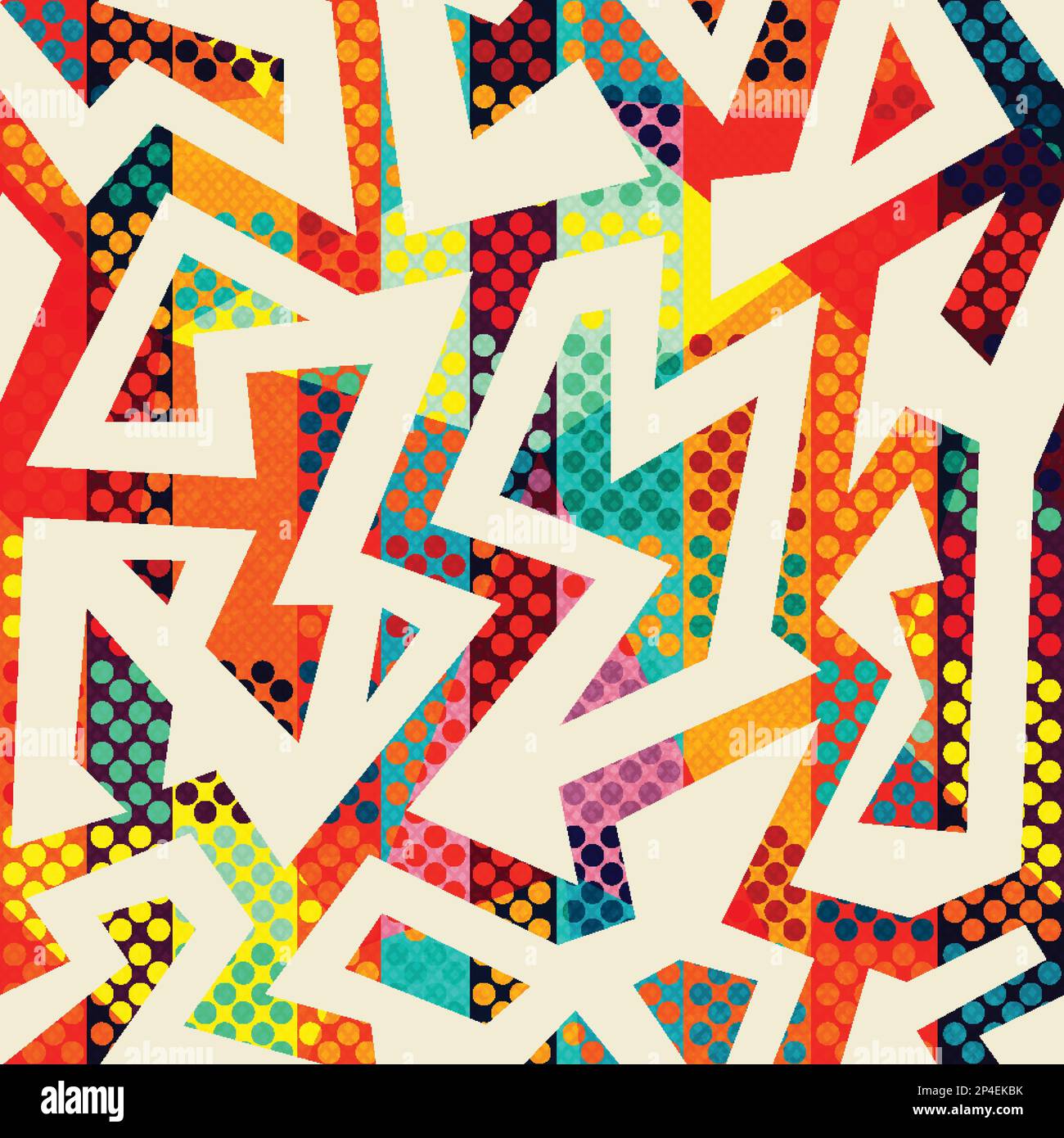 Leuchtendes, flippiges, nahtloses geometrisches Muster Stock Vektor