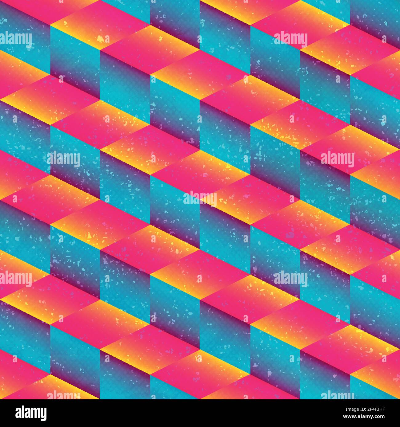 Leuchtende geometrische Quadrate mit nahtlosem Muster Stock Vektor