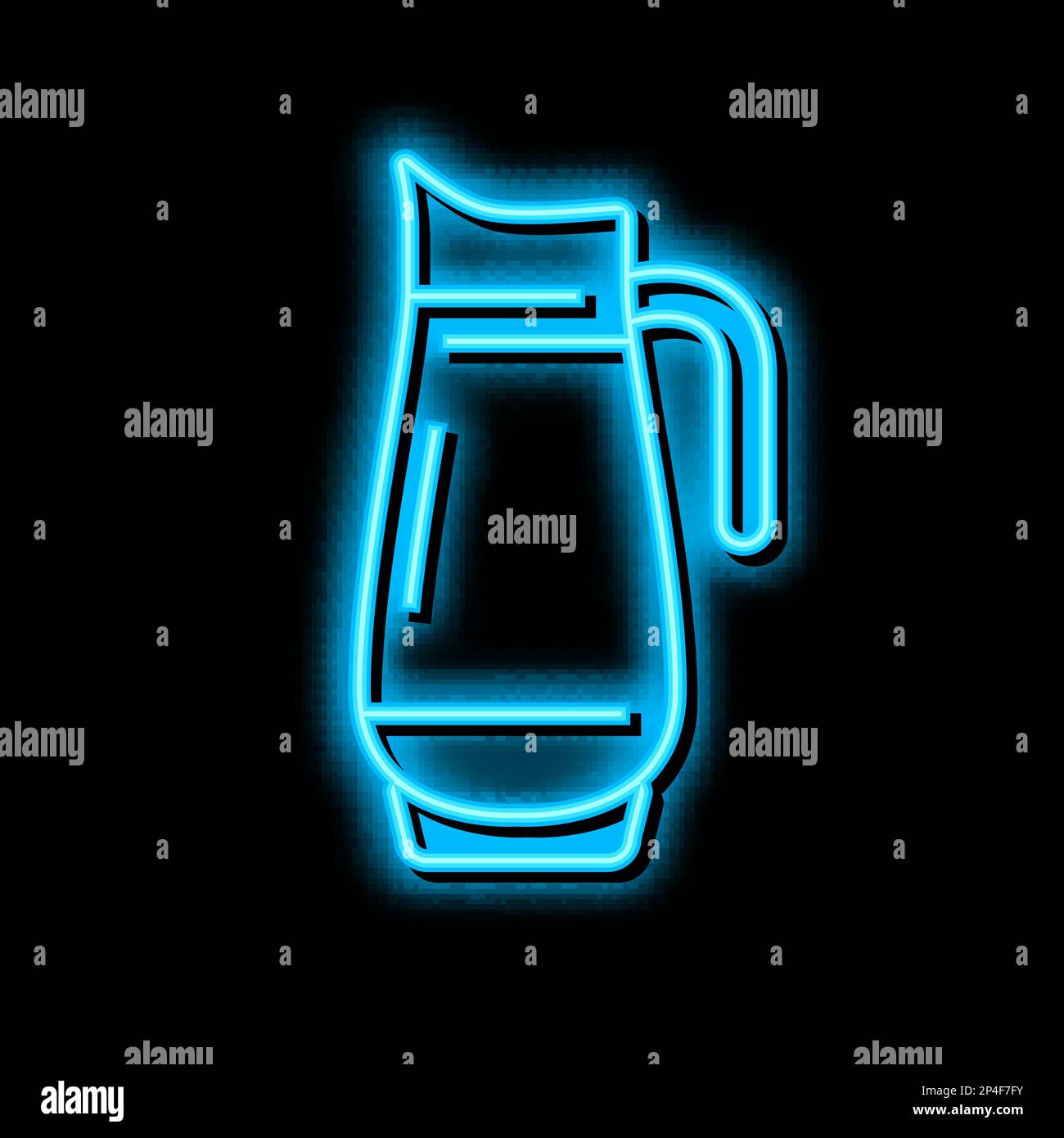 Abbildung: Krug, Glas, leuchtendes Neon-Symbol Stock Vektor