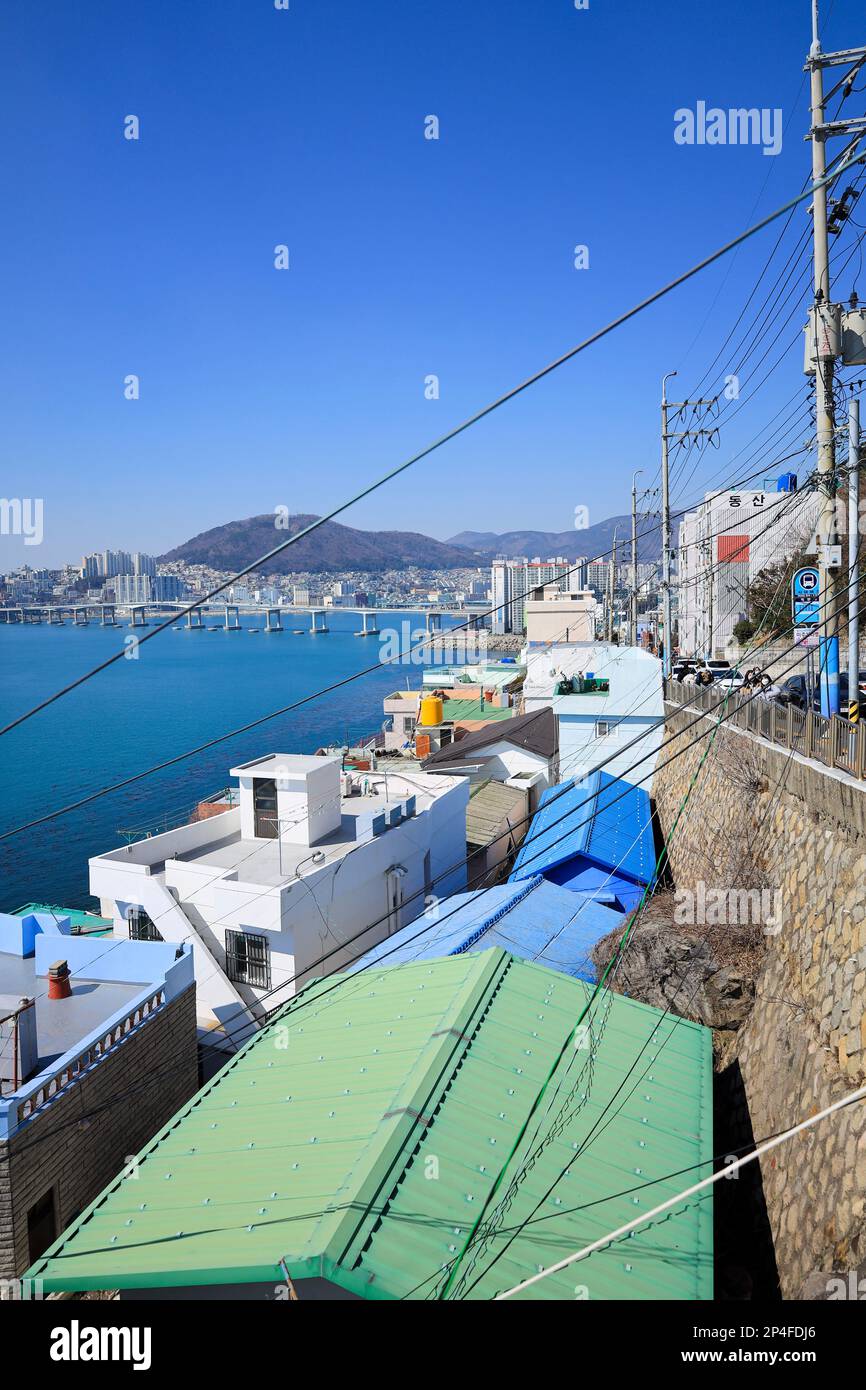Hynyeoul Mural Village in Busan, Korea Stockfoto