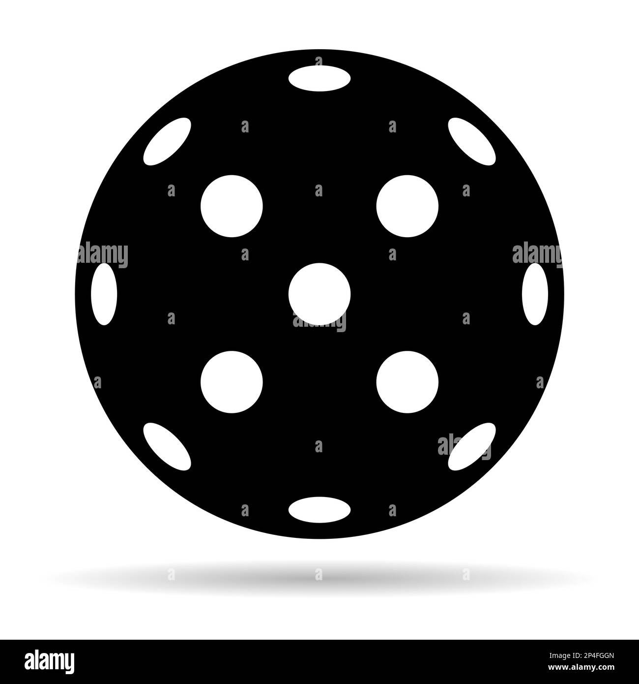 Pickleball-Schlägersport, Indoor-Ball-Paddle-Schatten-Symbol, Web-Flachsymbol-Vektordarstellung. Stock Vektor