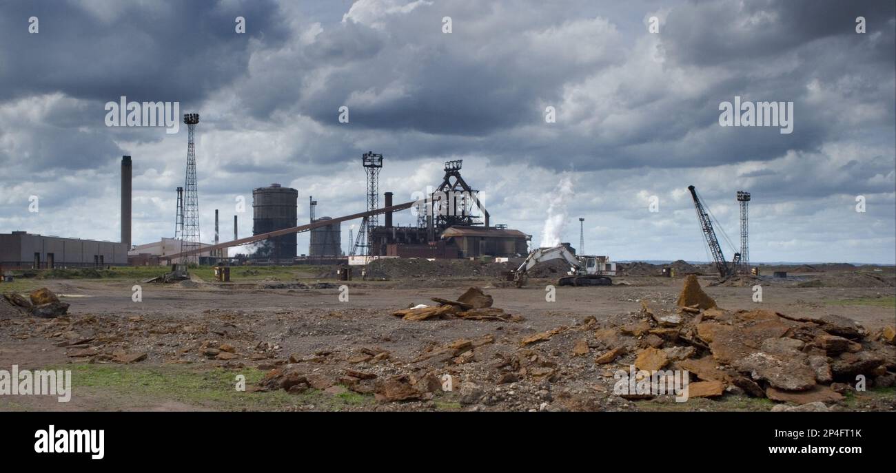 Hochöfen in Teesside Steelworks, Redcar, Redcar und Cleveland, Teesside, North Yorkshire, England, Vereinigtes Königreich Stockfoto