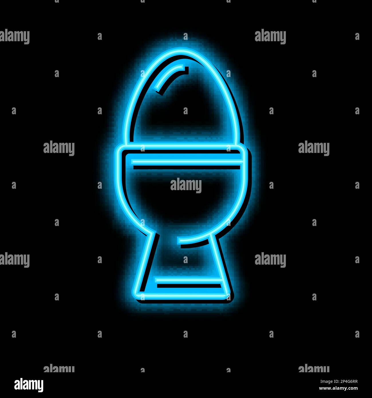 Abbildung des Symbols für die Neonbeleuchtung des Eierbechers Stock Vektor