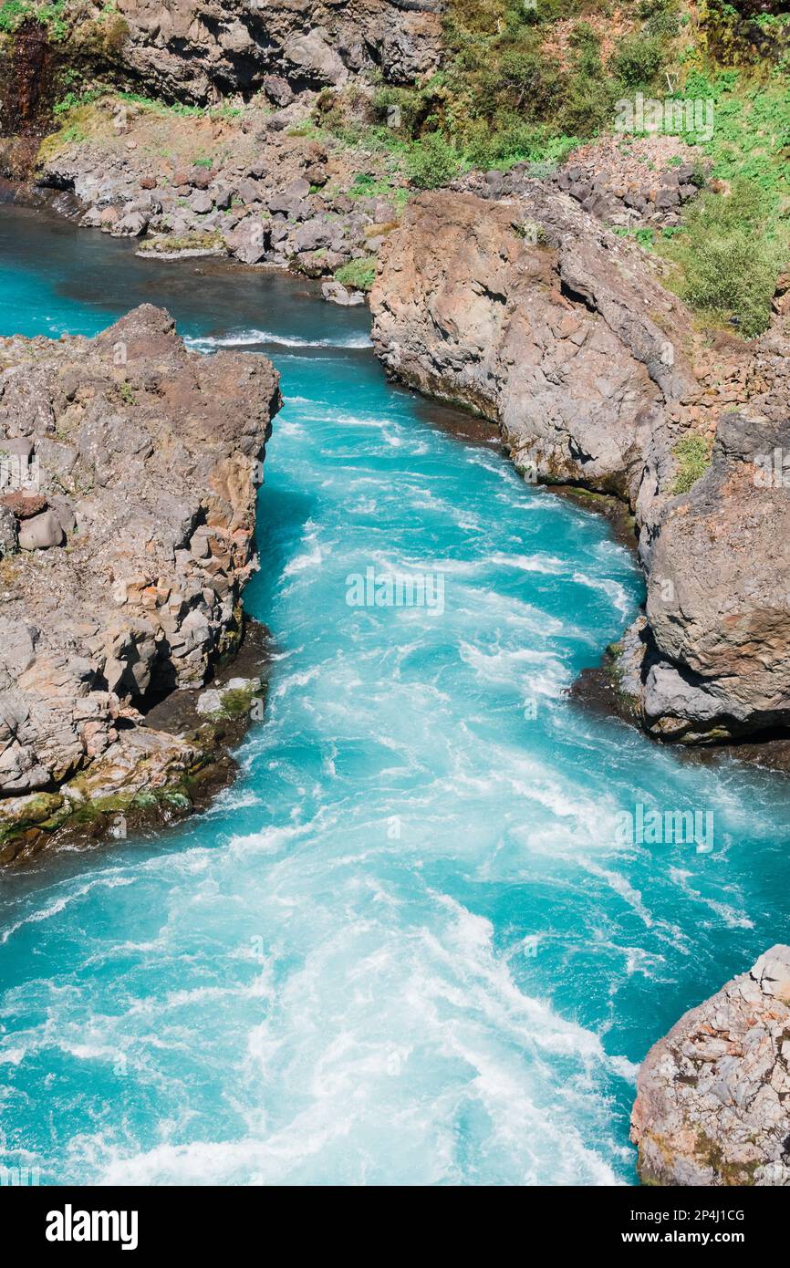 Roadtrip zu den Sehenswürdigkeiten Islands: Studlagil Canyon Stockfoto