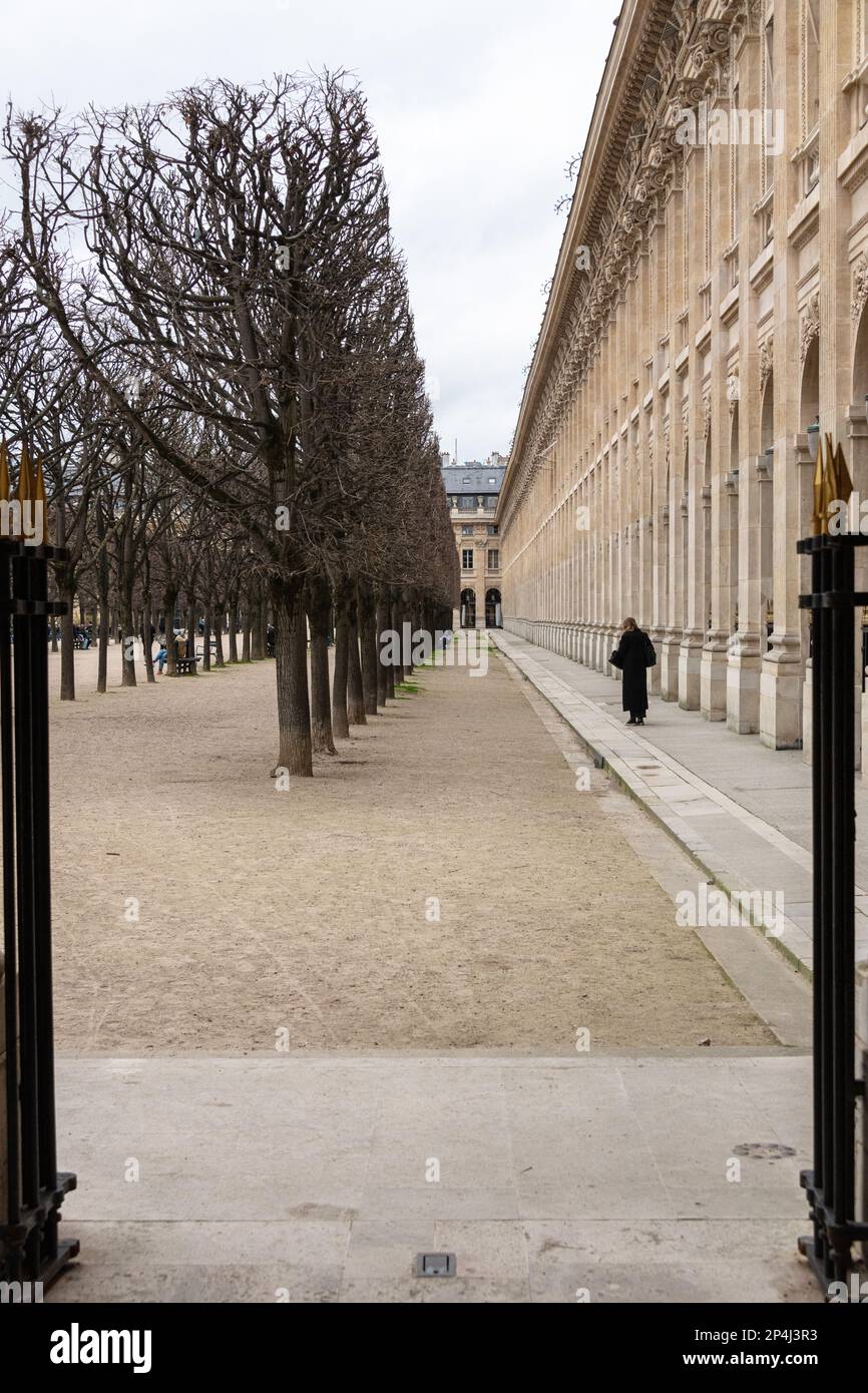 Palais Royale Gardens im 1. Arrondissement, Paris. Stockfoto