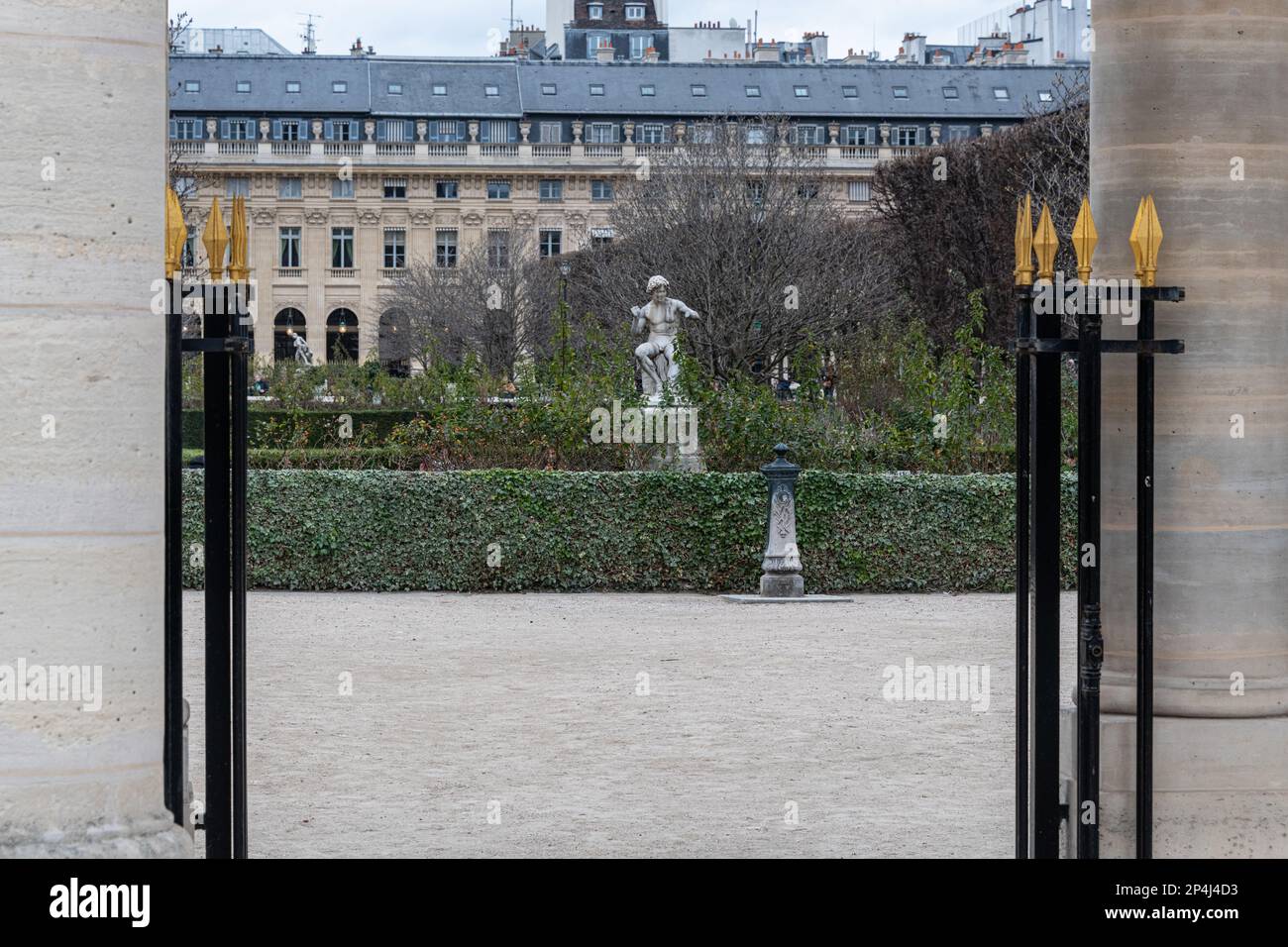 Palais Royale Gardens im 1. Arrondissement, Paris. Stockfoto