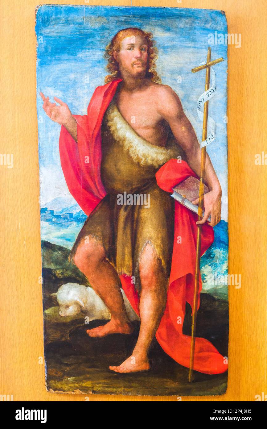 Johannes der Täufer von A. Sabatini aus Salerno (?) - Kunstgalerie für die sizilianische Region im Palazzo Abatellis - Palermo, Sizilien, Italien Stockfoto