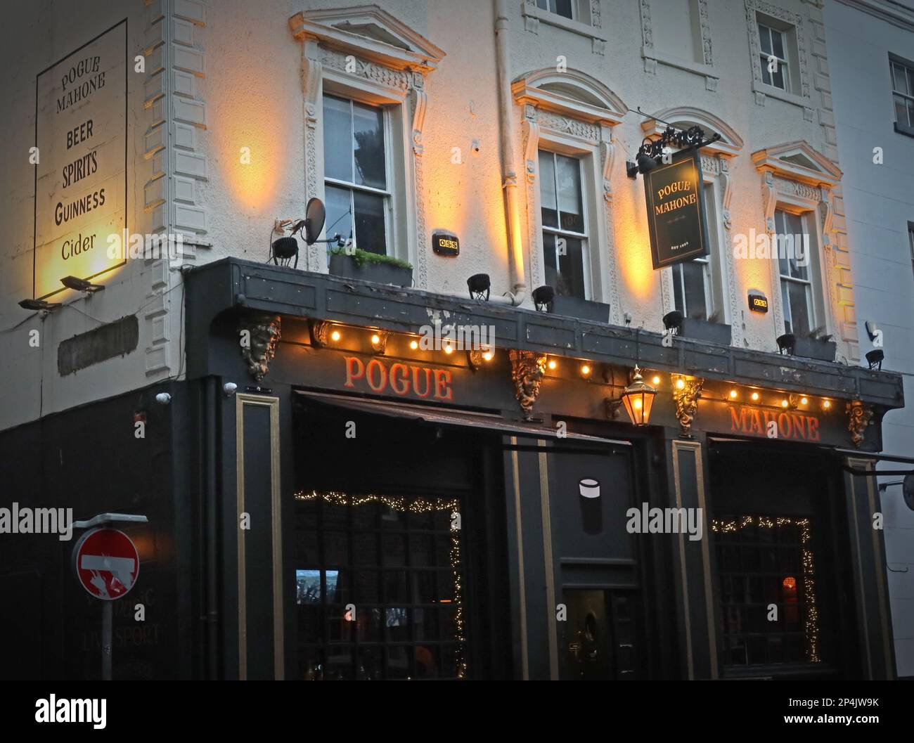 Pogue Mahone Bar, 77 Seel St, Liverpool , Merseyside, England, UK, L1 4BB Stockfoto