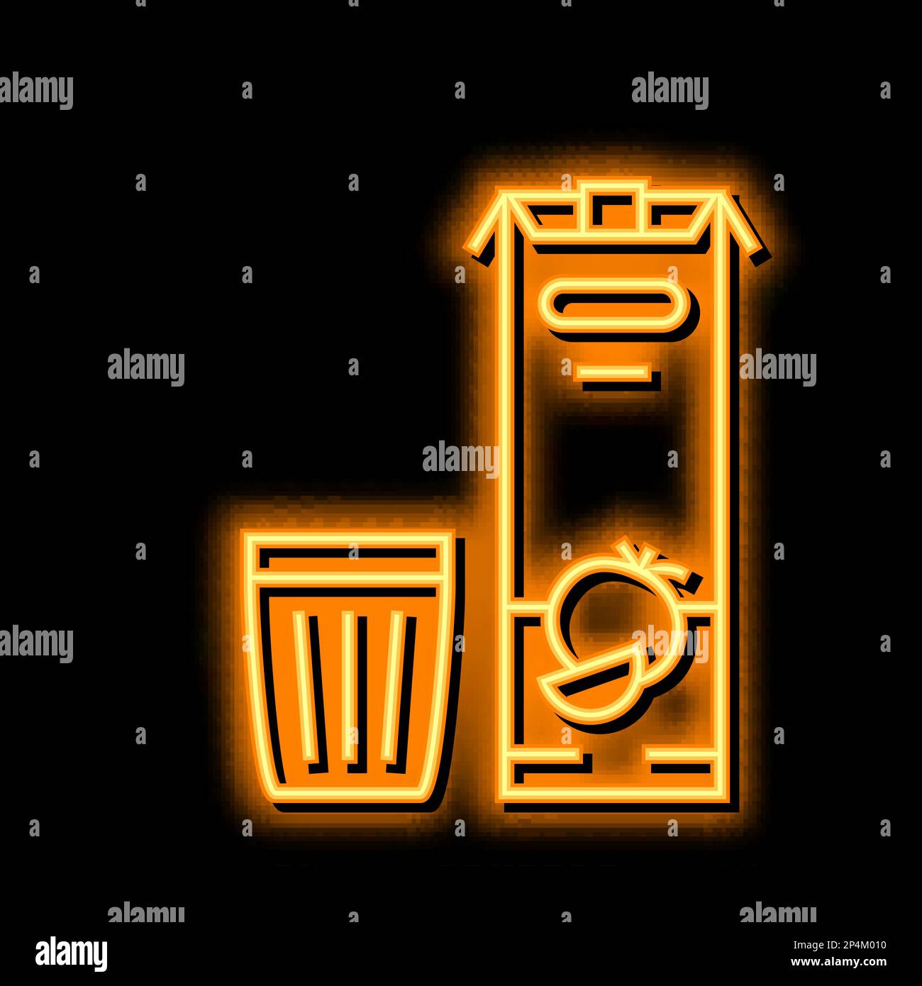 Abbildung des Symbols „Juice Tomato Neon Glow“ Stock Vektor