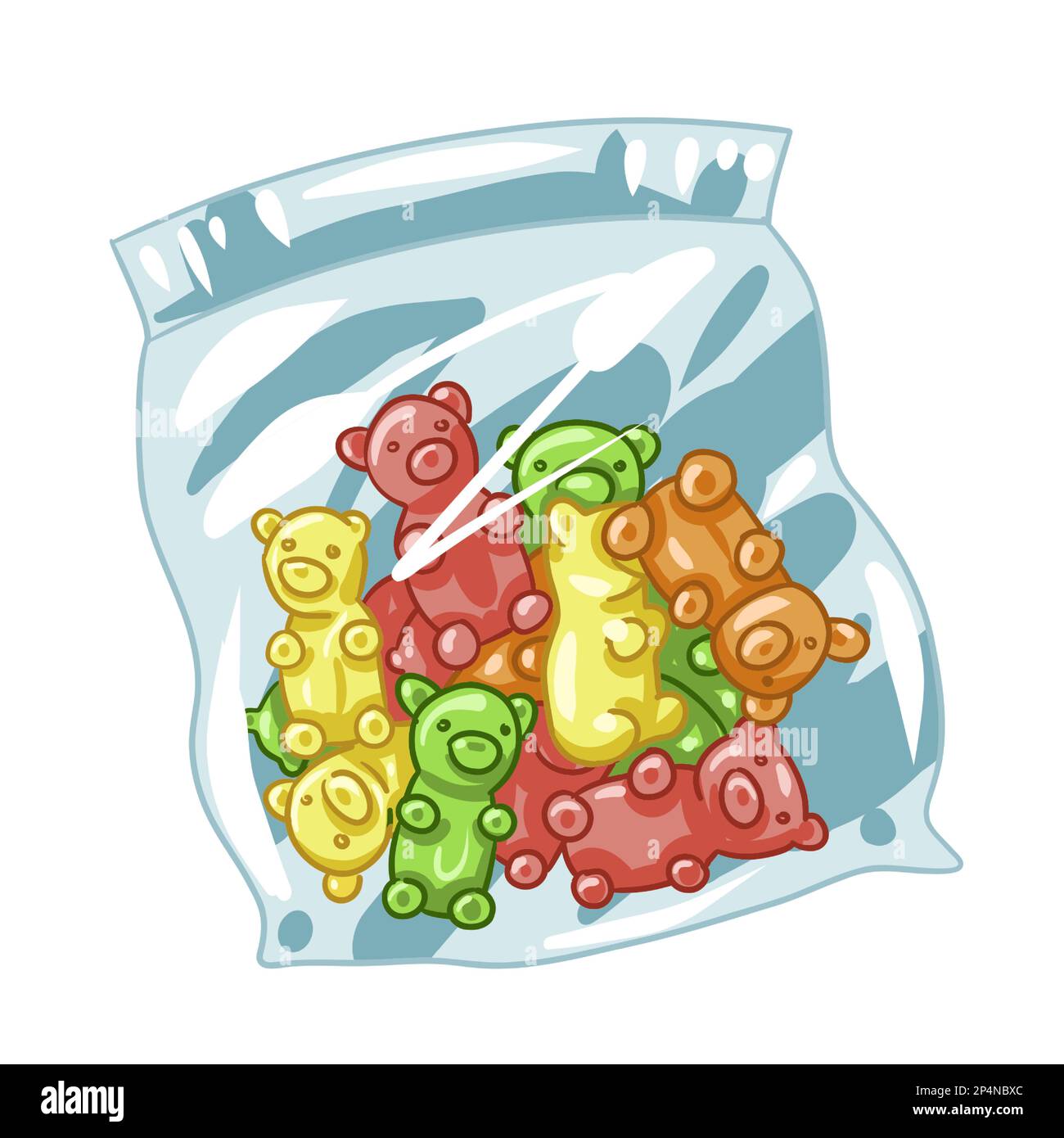 Beutel mit Marmelade und Cannabis. Marmeladen-Vektorbären Stock Vektor