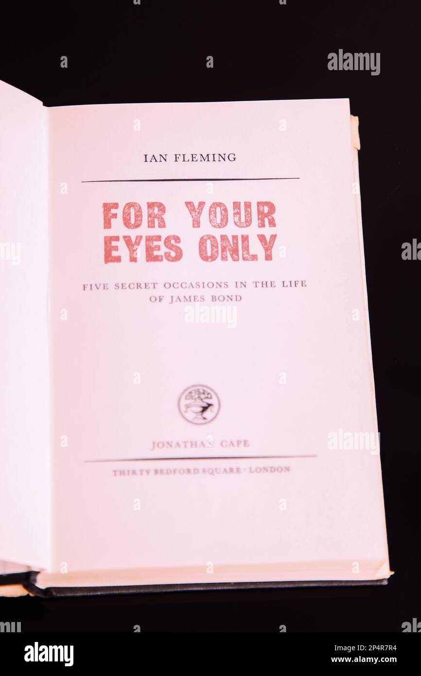 James Bond 007 Buch for Your Eyes Only, Five Secret Anlässe in the Life of James Bond, Hardback, von Ian Fleming Stockfoto