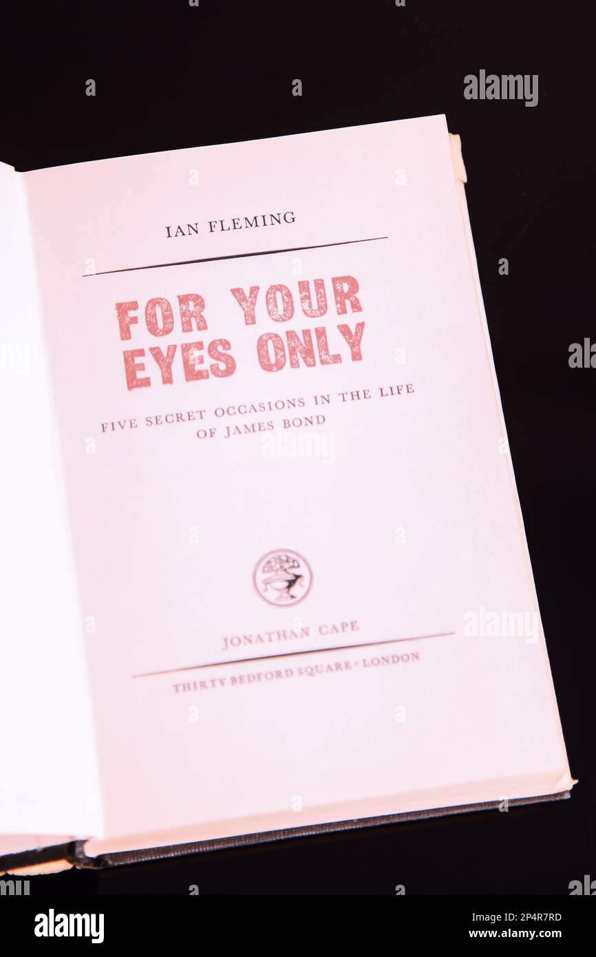James Bond 007 Buch for Your Eyes Only, Five Secret Anlässe in the Life of James Bond, Hardback, von Ian Fleming Stockfoto