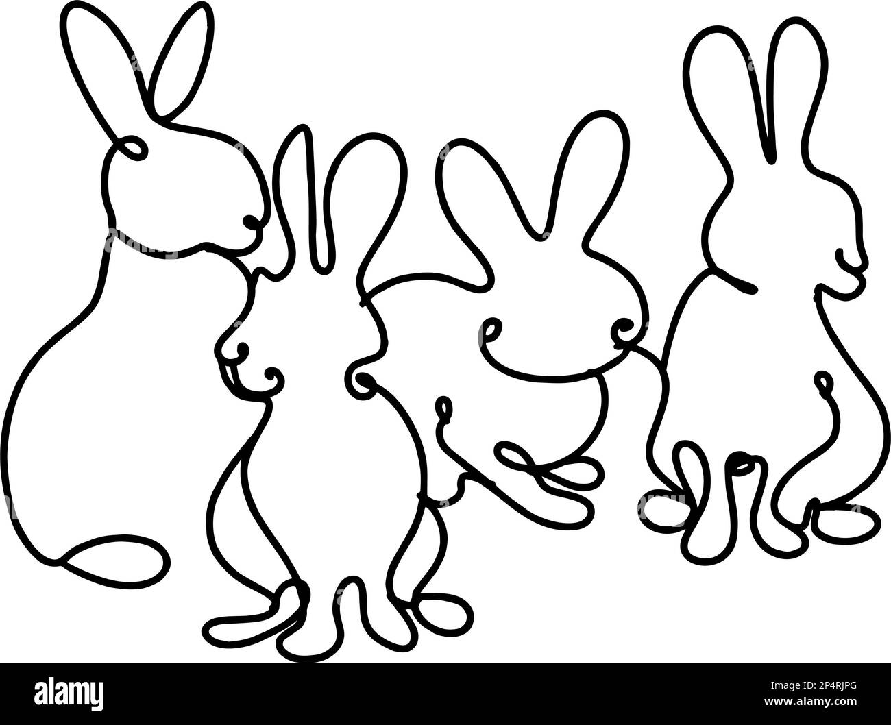 Hasen cartoon Schwarzweiß-Stockfotos und -bilder - Alamy